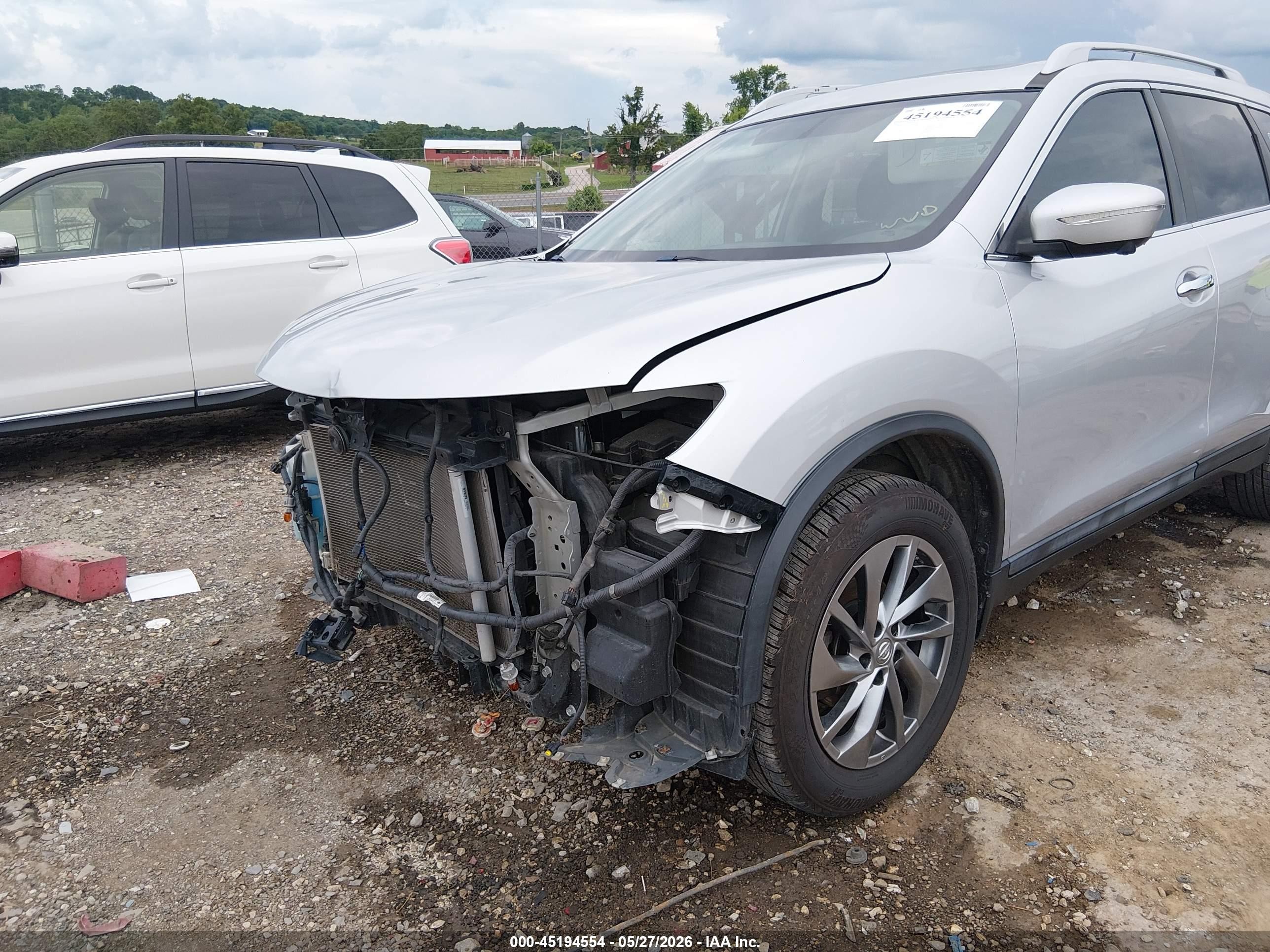 2015 Nissan Rogue Sl Silver vin: 5N1AT2MT7FC855468