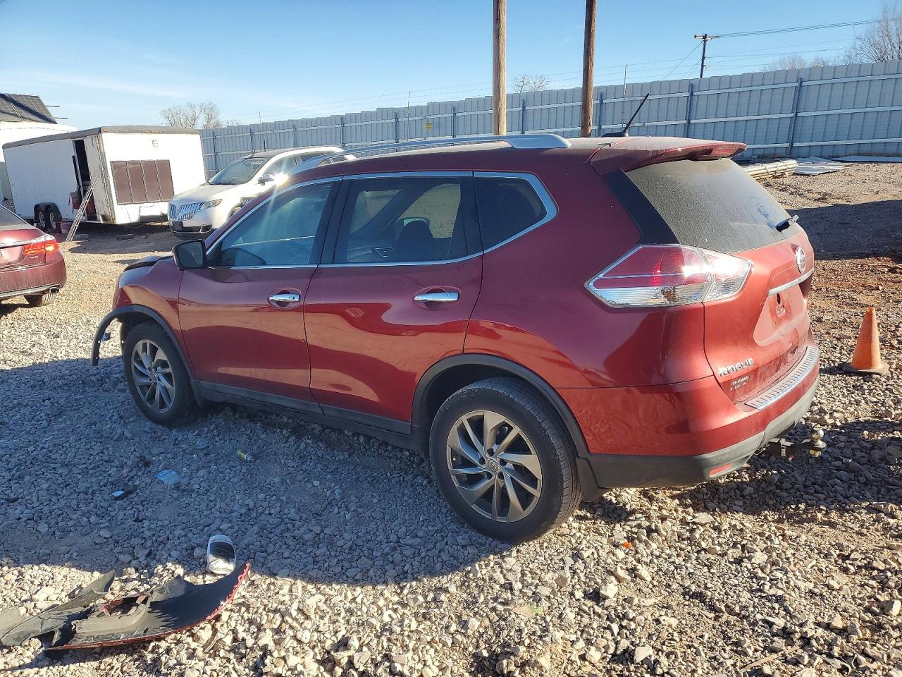 2015 Niss Rogue Sl Red vin: 5N1AT2MT7FC865823