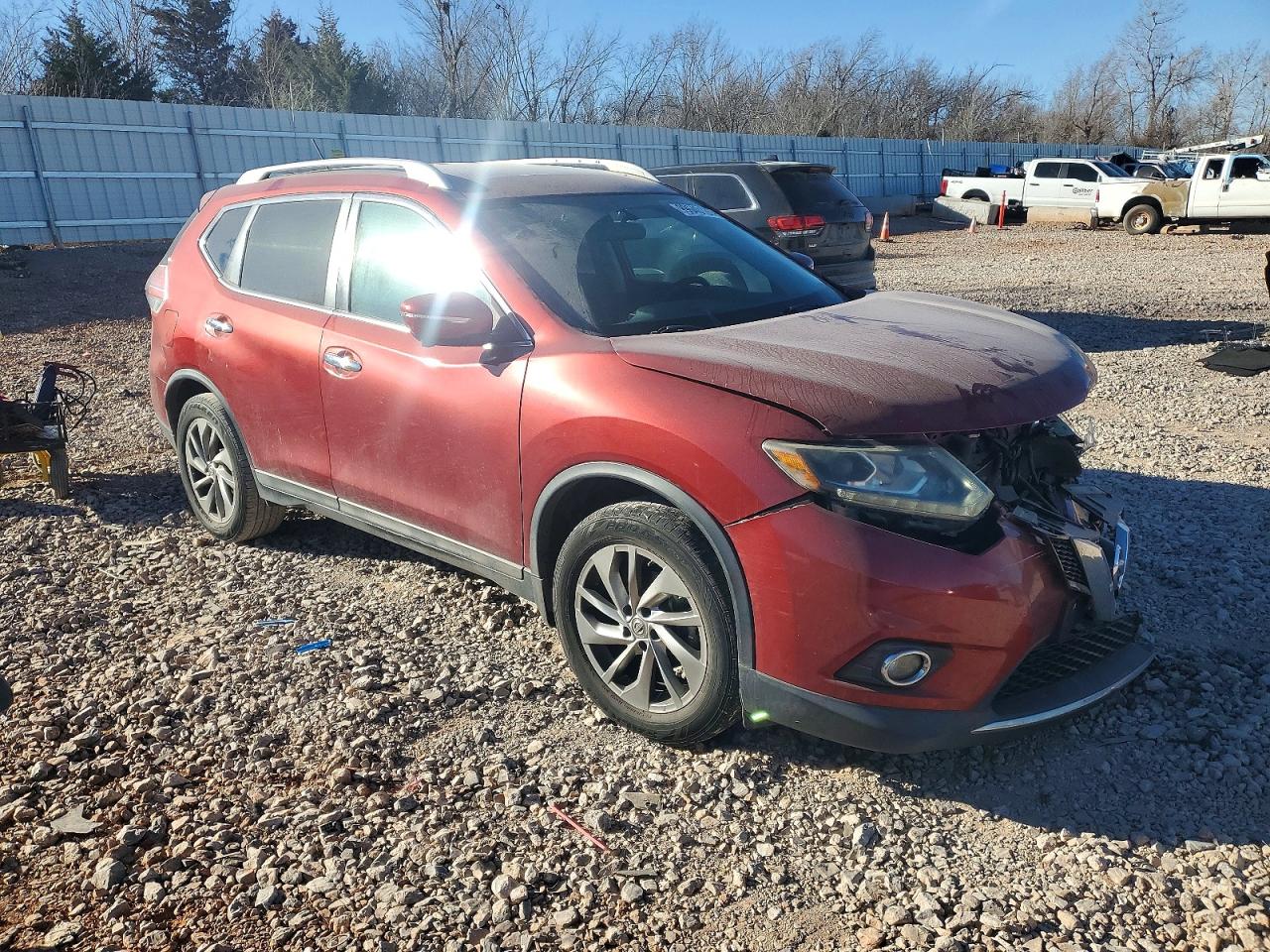 2015 Niss Rogue Sl Red vin: 5N1AT2MT7FC865823