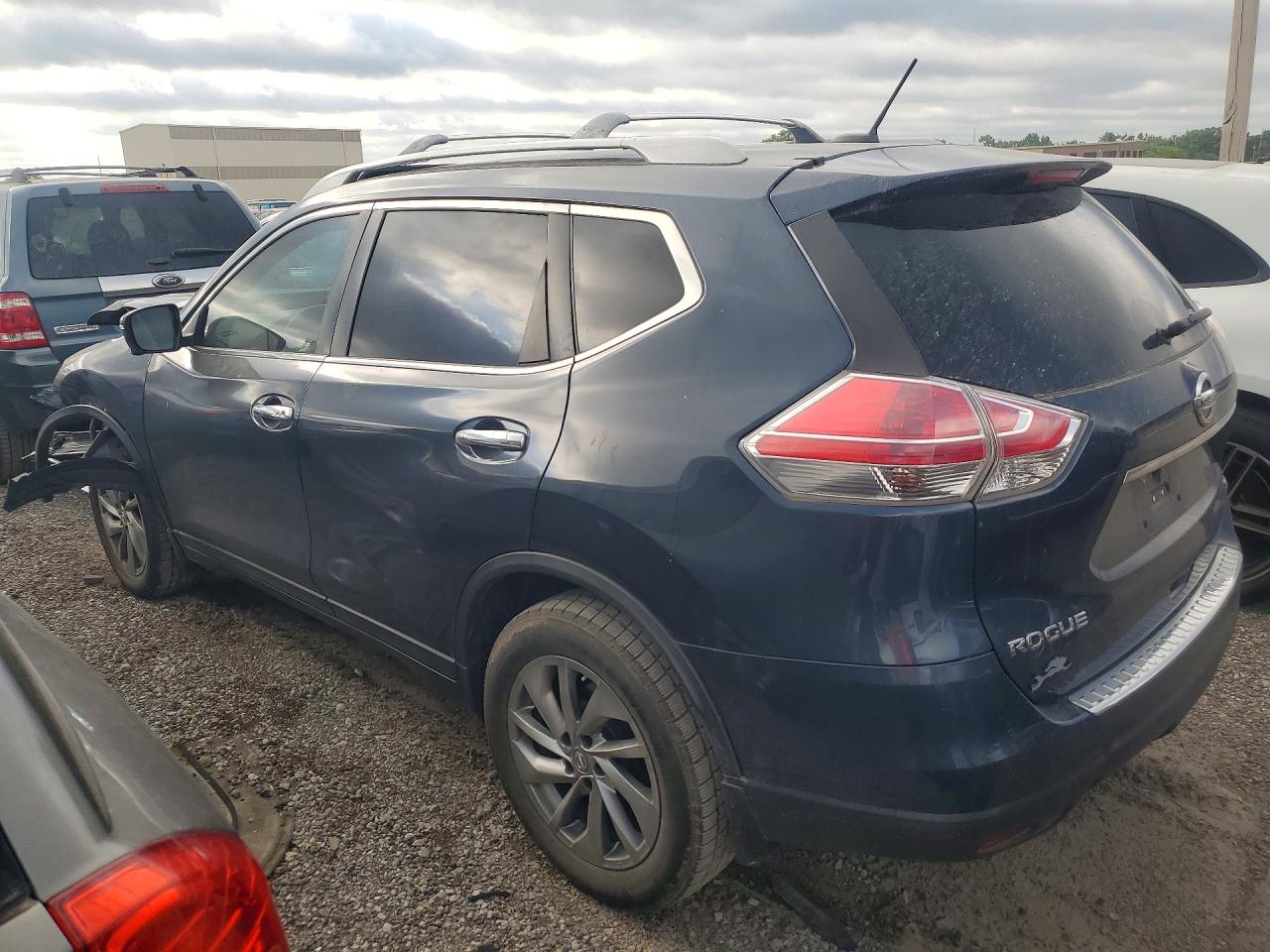 2015 Nissan Rogue Sl Blue vin: 5N1AT2MT7FC887742
