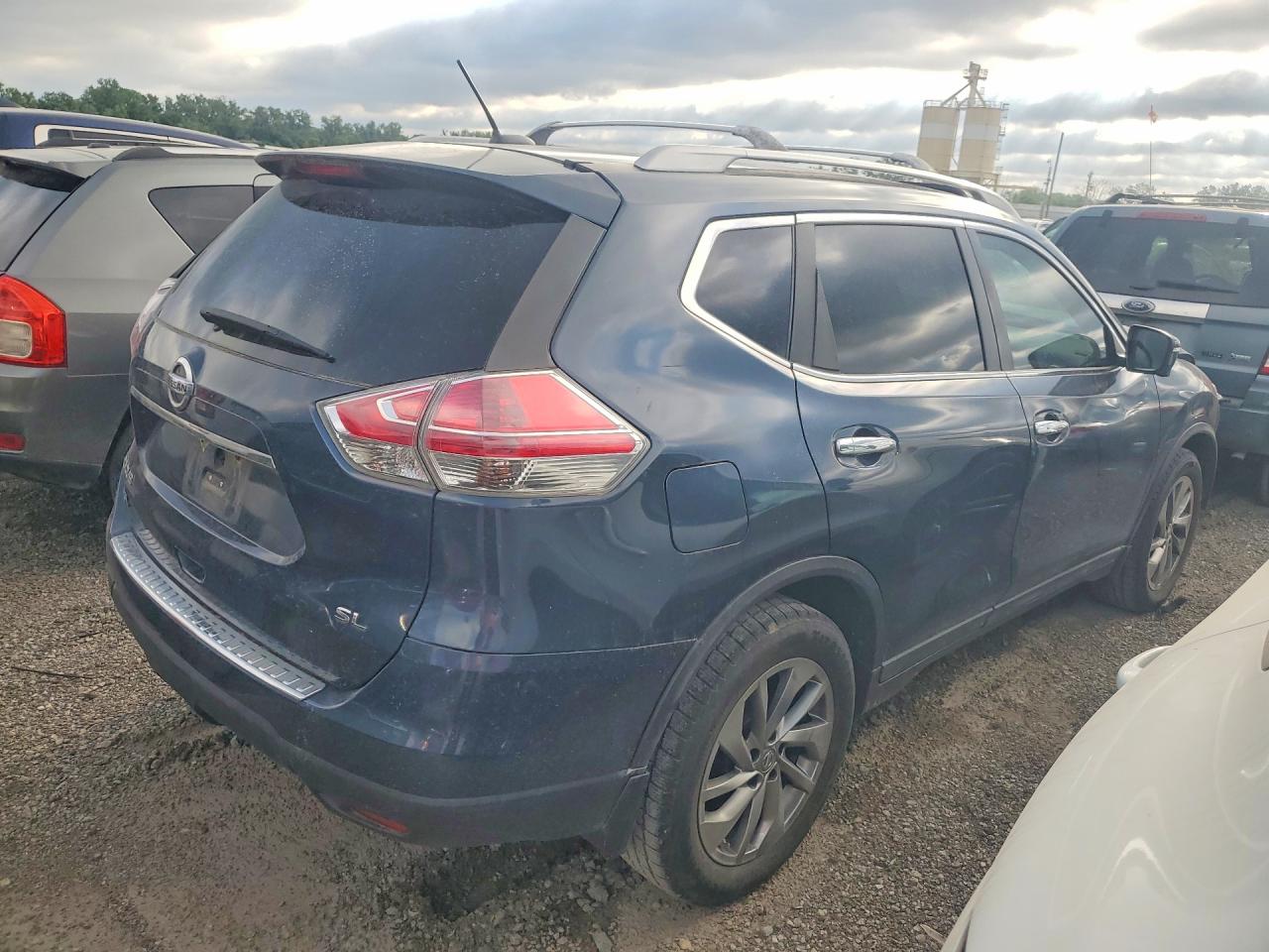 2015 Nissan Rogue Sl Blue vin: 5N1AT2MT7FC887742