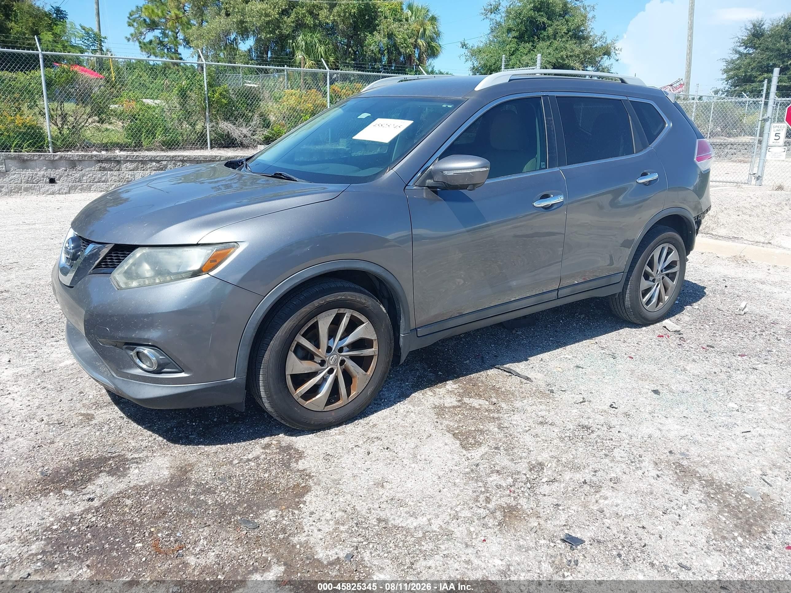 2015 Nissan Rogue Sl Серый vin: 5N1AT2MT7FC925082