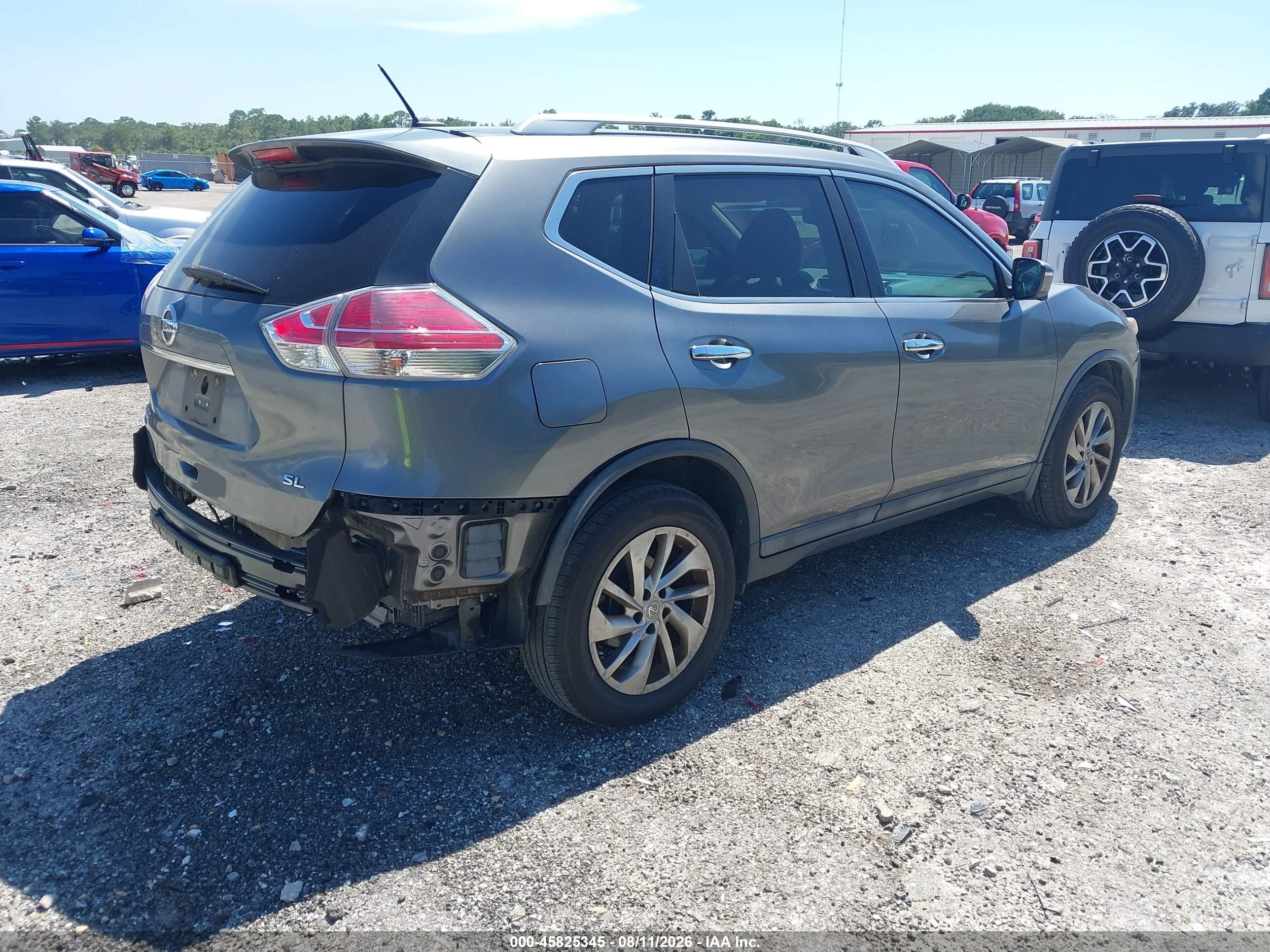 2015 Nissan Rogue Sl Серый vin: 5N1AT2MT7FC925082