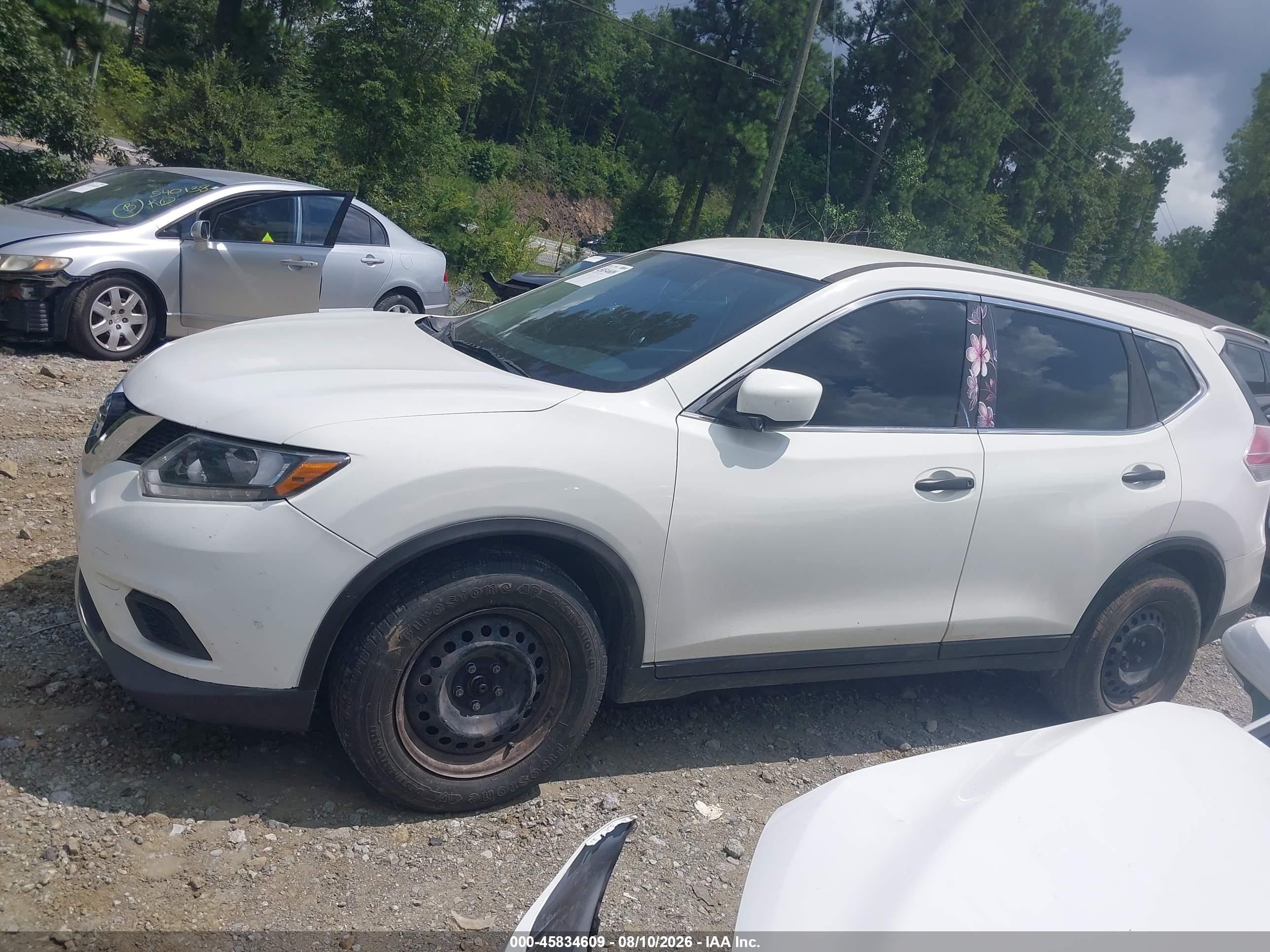 2016 Nissan Rogue S/sl/sv White vin: 5N1AT2MT7GC811004