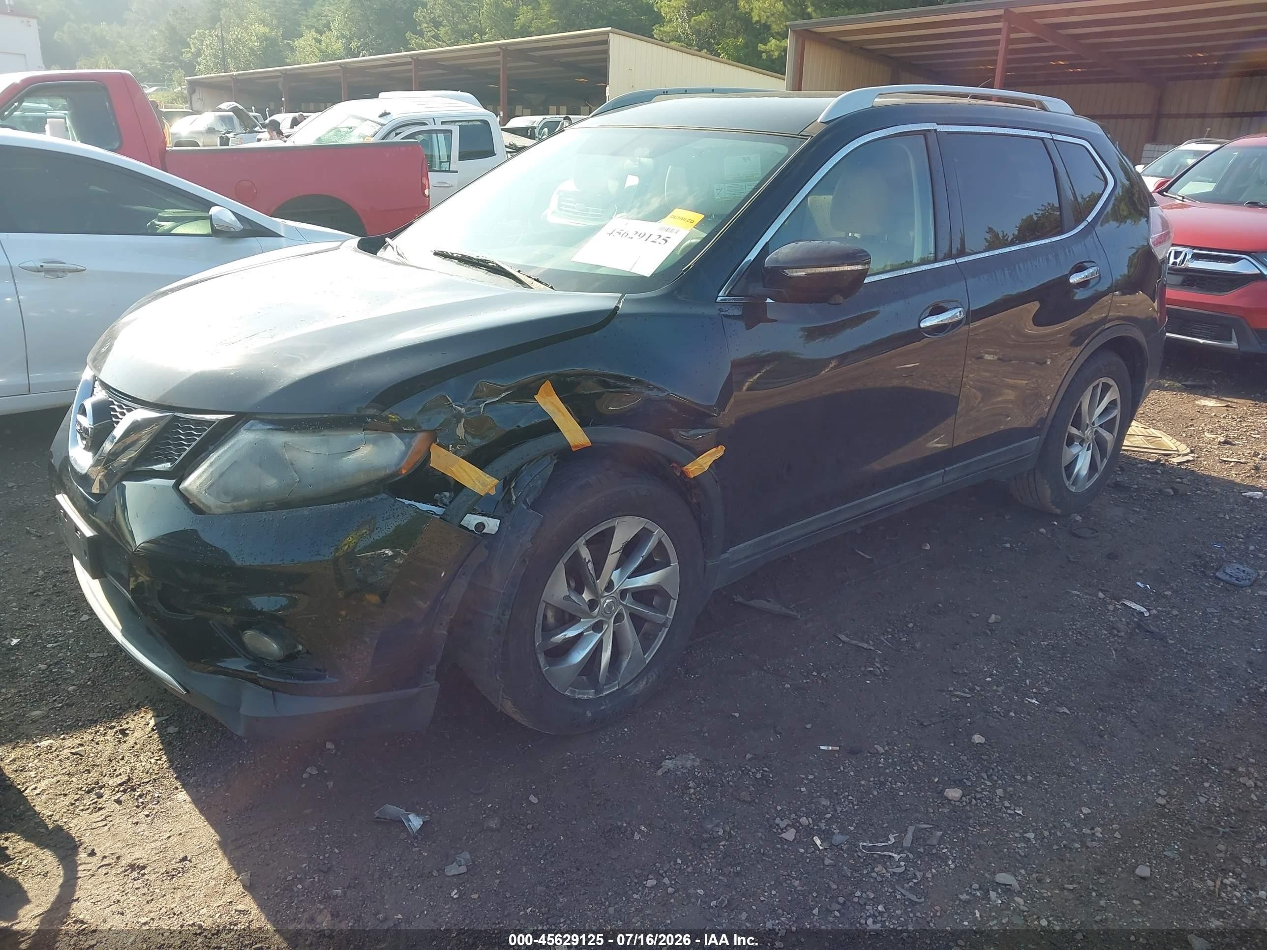 2014 Nissan Rogue Sl Black vin: 5N1AT2MT8EC766698