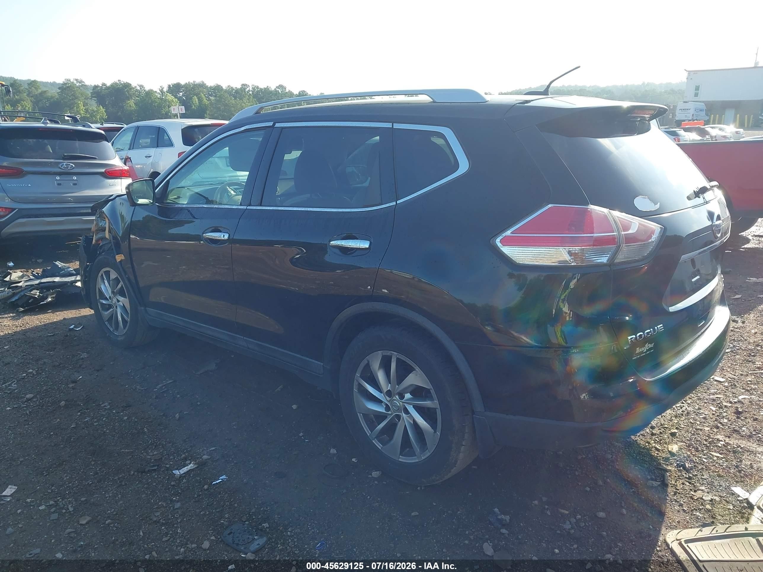 2014 Nissan Rogue Sl Black vin: 5N1AT2MT8EC766698