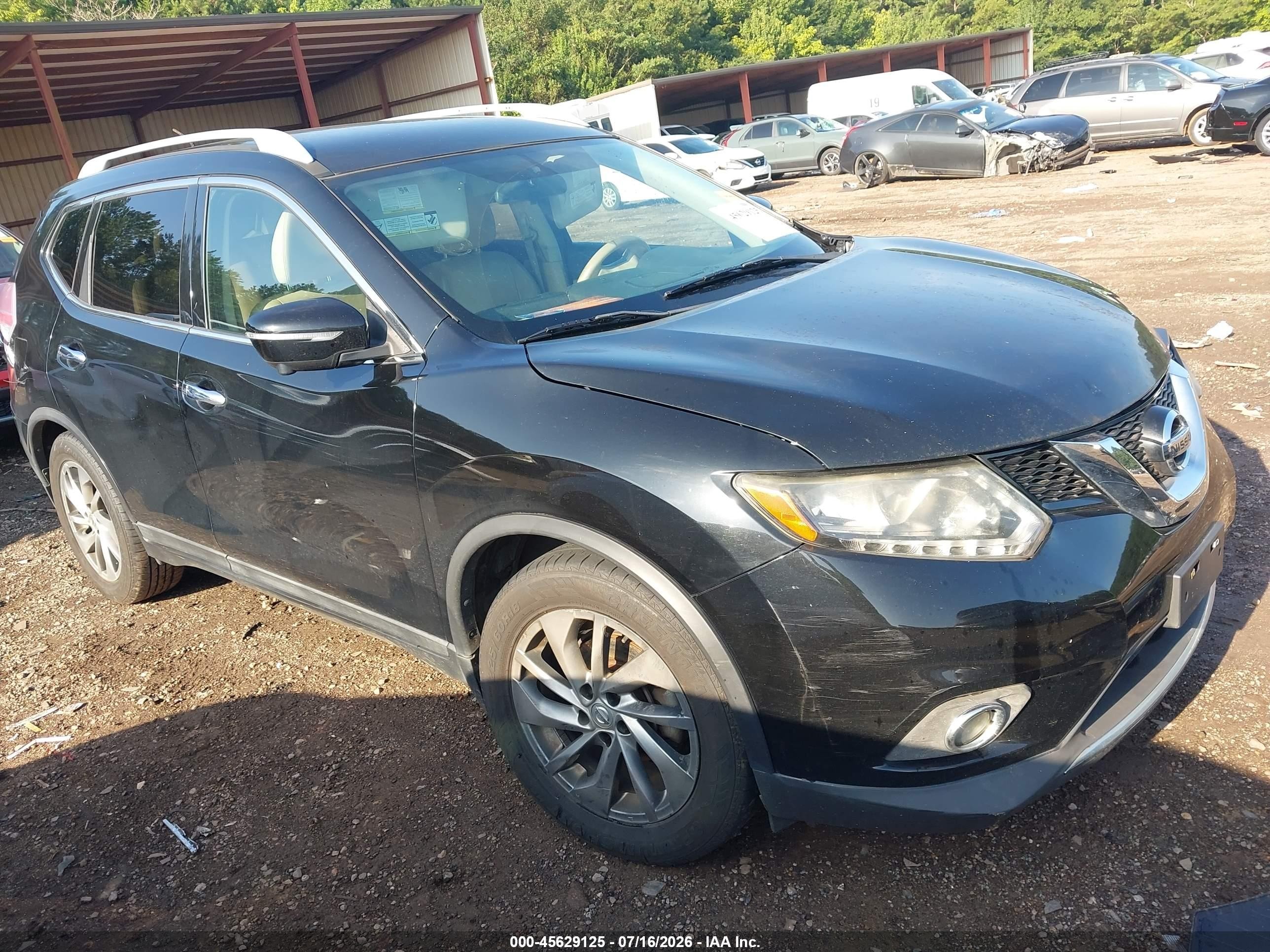 2014 Nissan Rogue Sl Black vin: 5N1AT2MT8EC766698