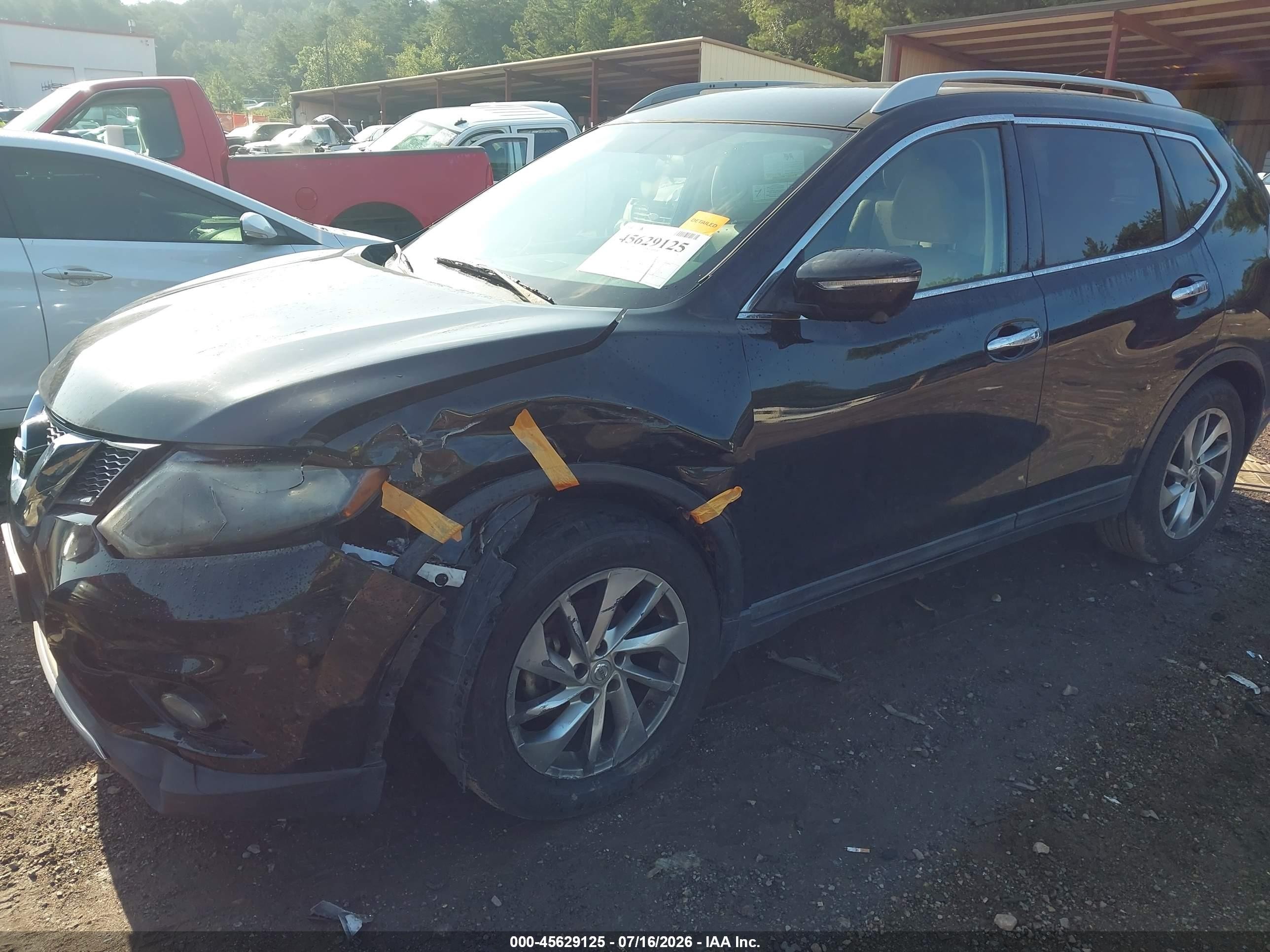 2014 Nissan Rogue Sl Black vin: 5N1AT2MT8EC766698