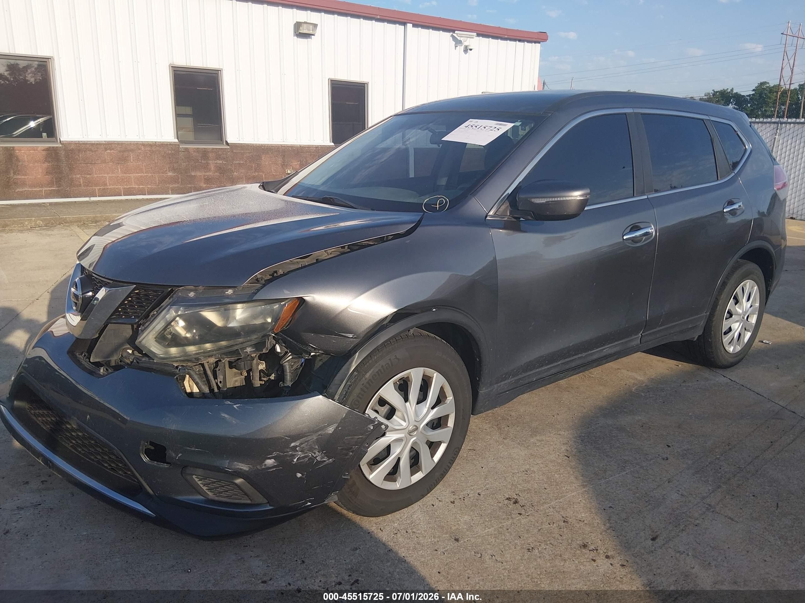 2014 Nissan Rogue S Gray vin: 5N1AT2MT8EC767057