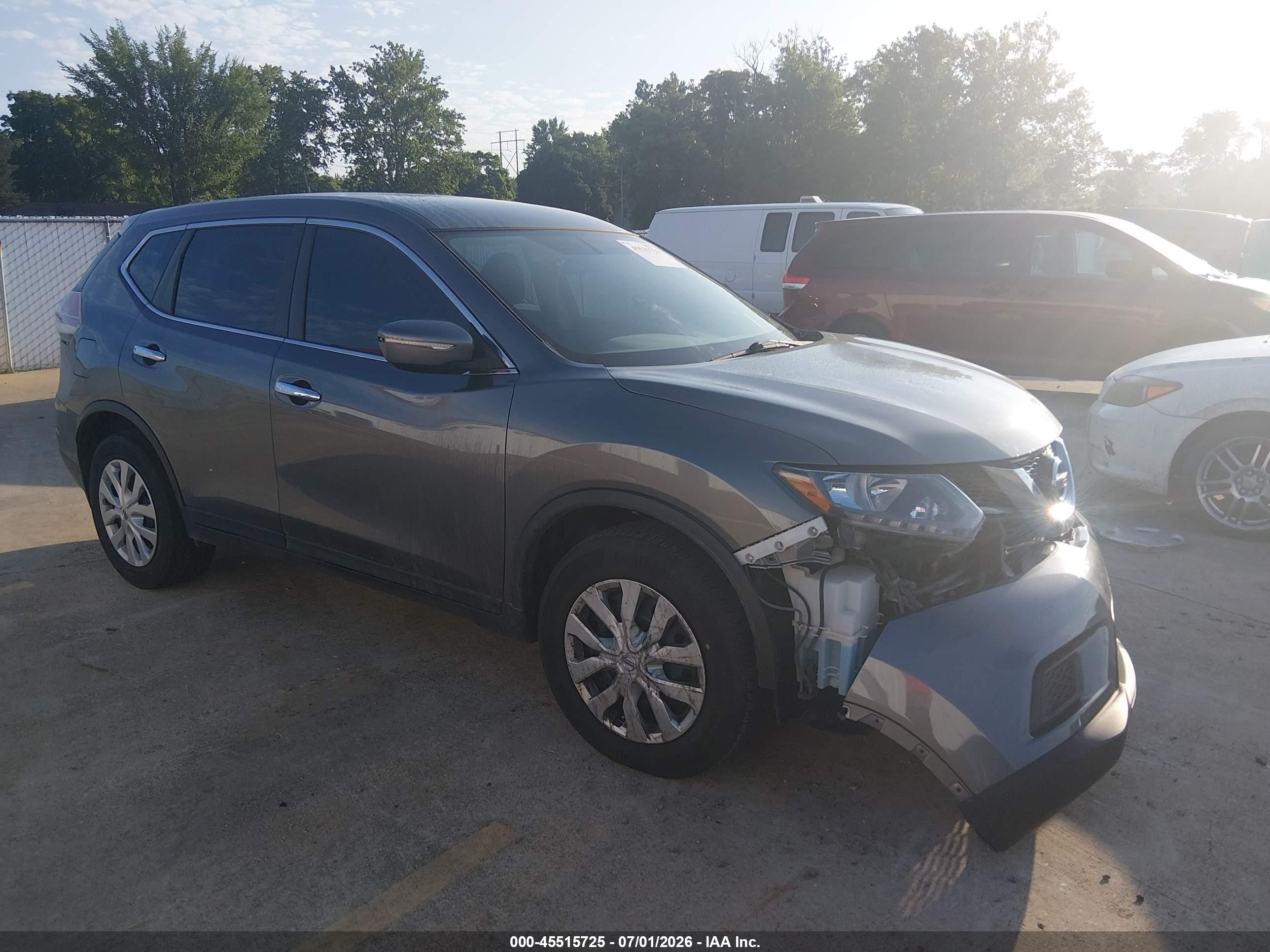 2014 Nissan Rogue S Gray vin: 5N1AT2MT8EC767057