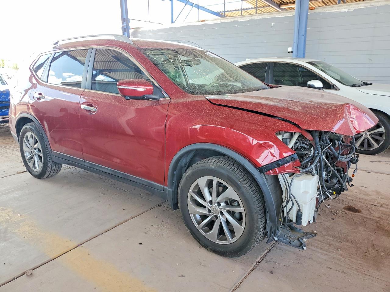 2014 Nissan Rogue Sl Red vin: 5N1AT2MT8EC777426