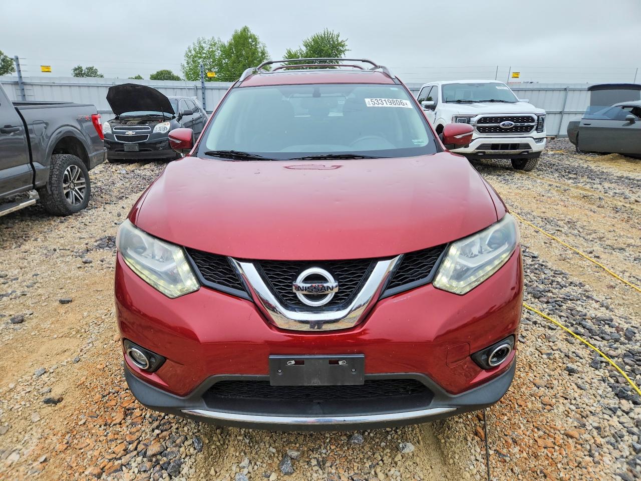2014 Nissan Rogue Sl Burgundy vin: 5N1AT2MT8EC778396