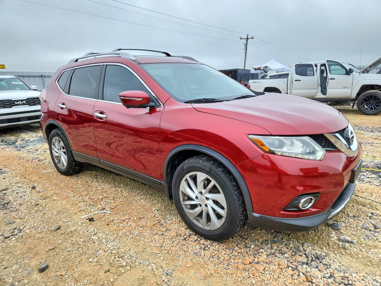 2014 Nissan Rogue Sl Burgundy vin: 5N1AT2MT8EC778396