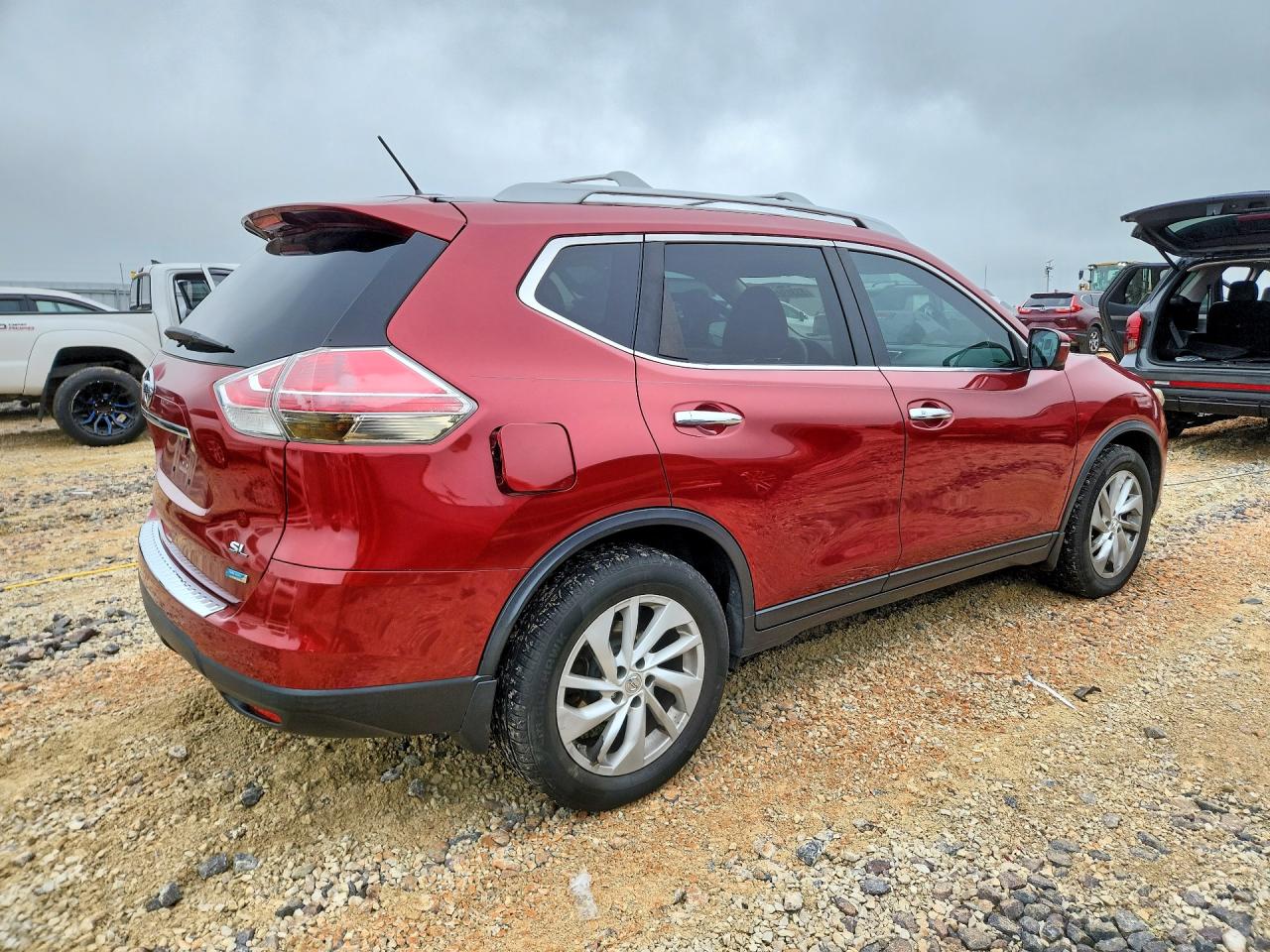 2014 Nissan Rogue Sl Burgundy vin: 5N1AT2MT8EC778396