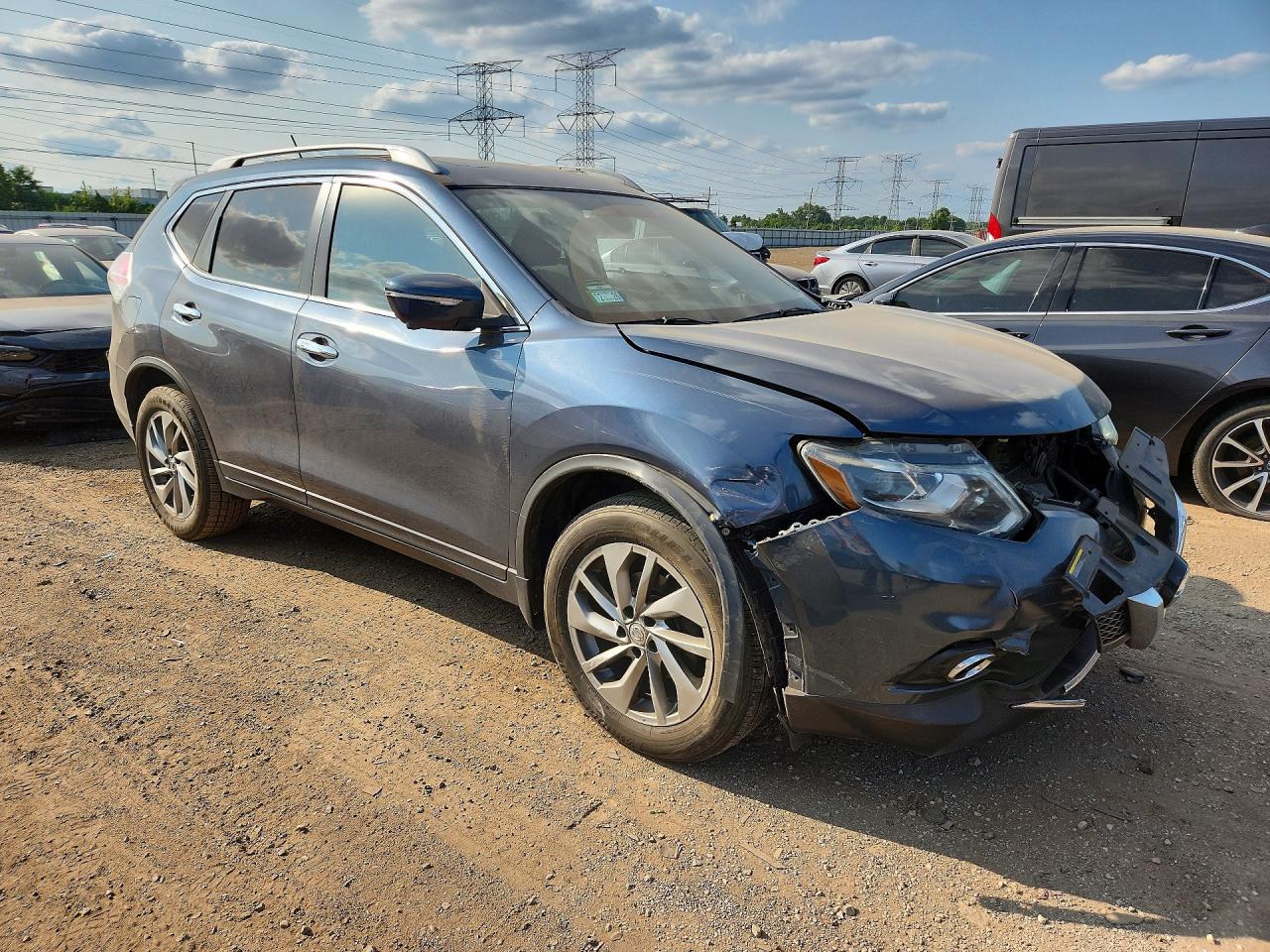 2014 Nissan Rogue Sl Black vin: 5N1AT2MT8EC782352