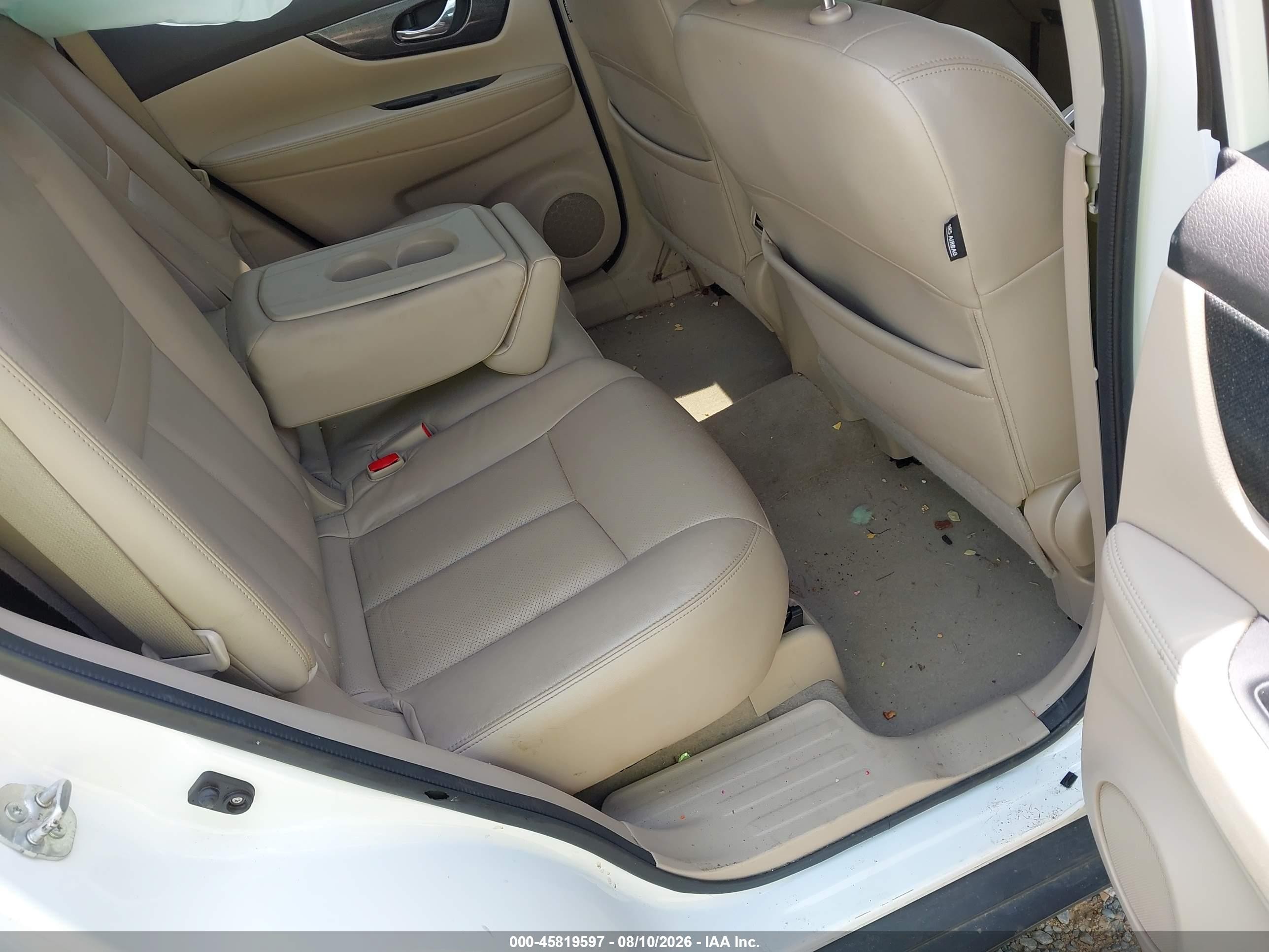 2014 Nissan Rogue Sl White vin: 5N1AT2MT8EC784019