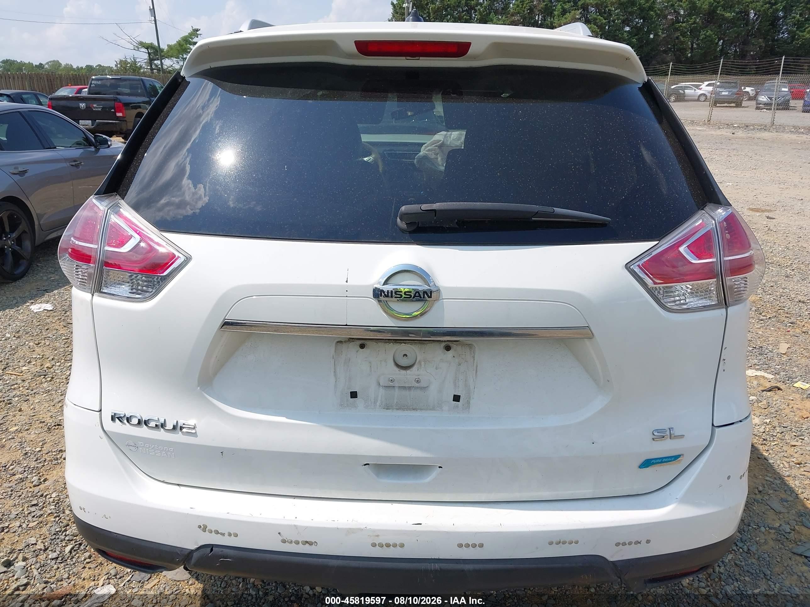2014 Nissan Rogue Sl White vin: 5N1AT2MT8EC784019