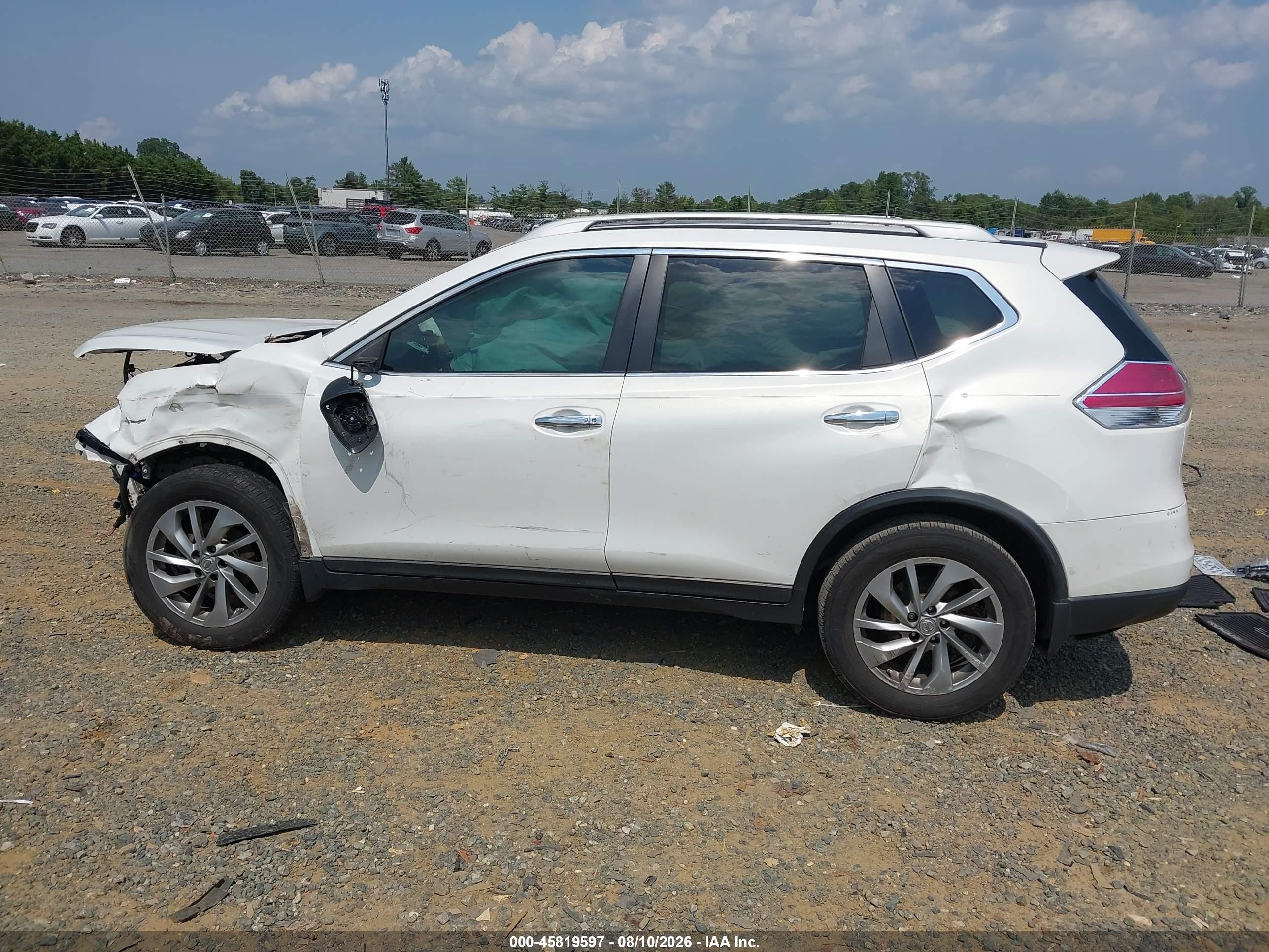 2014 Nissan Rogue Sl White vin: 5N1AT2MT8EC784019
