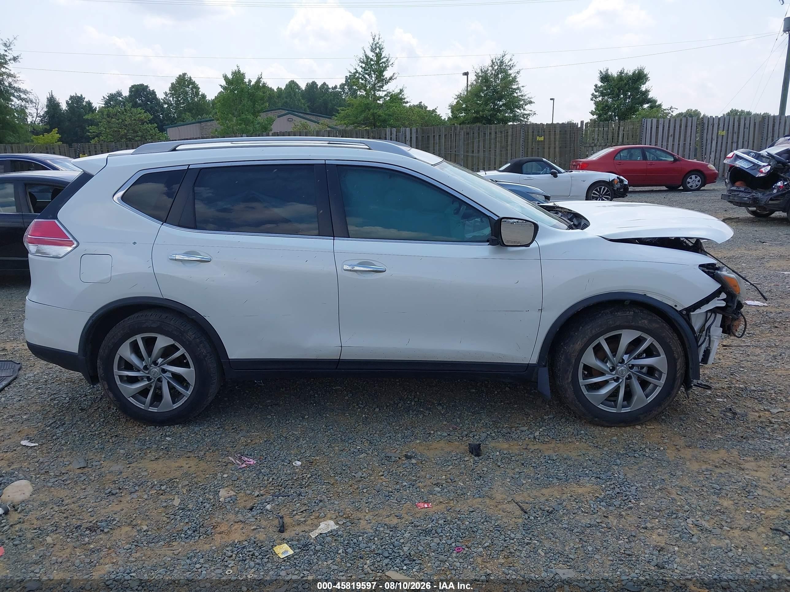 2014 Nissan Rogue Sl White vin: 5N1AT2MT8EC784019