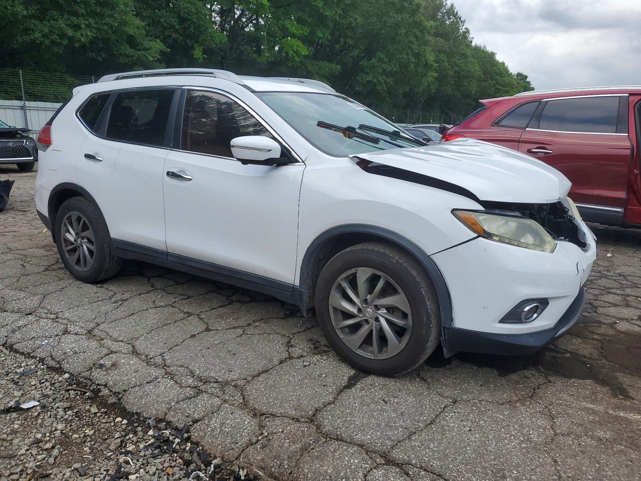 2014 Nissan Rogue Sl White vin: 5N1AT2MT8EC804933