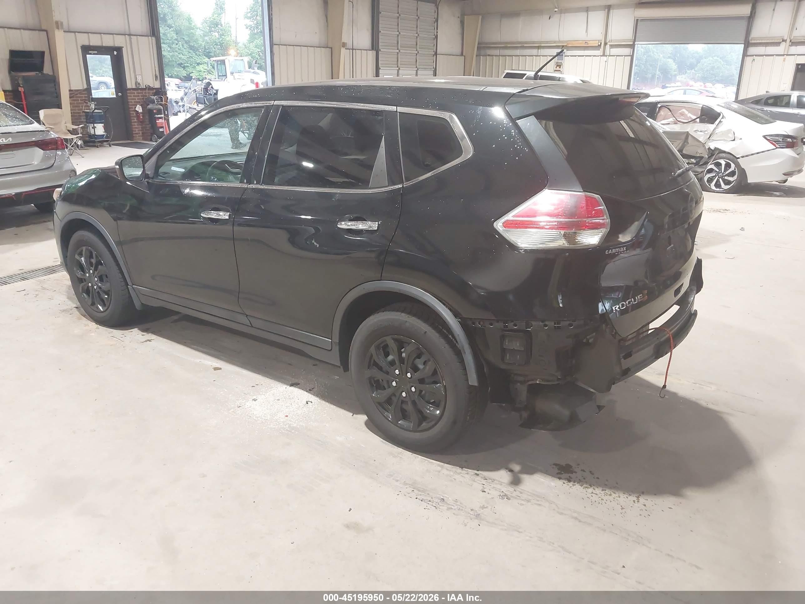2014 Nissan Rogue S Black vin: 5N1AT2MT8EC808383