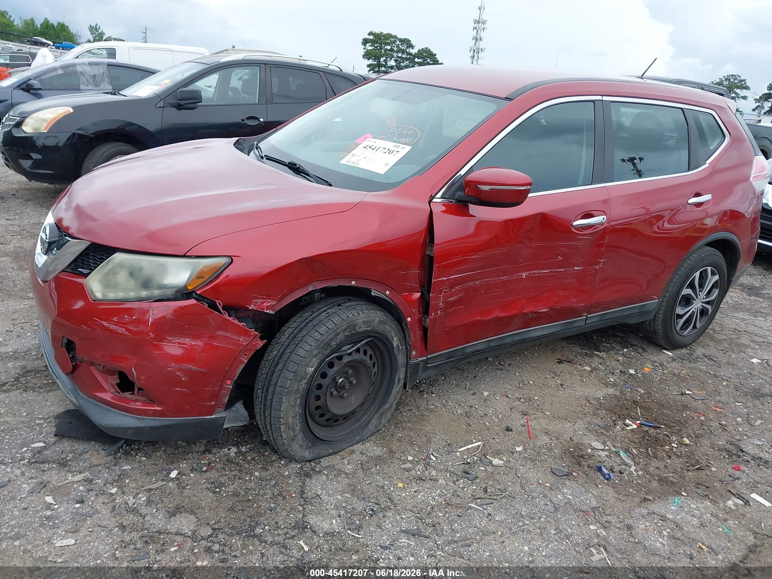 2014 Nissan Rogue S Red vin: 5N1AT2MT8EC862072