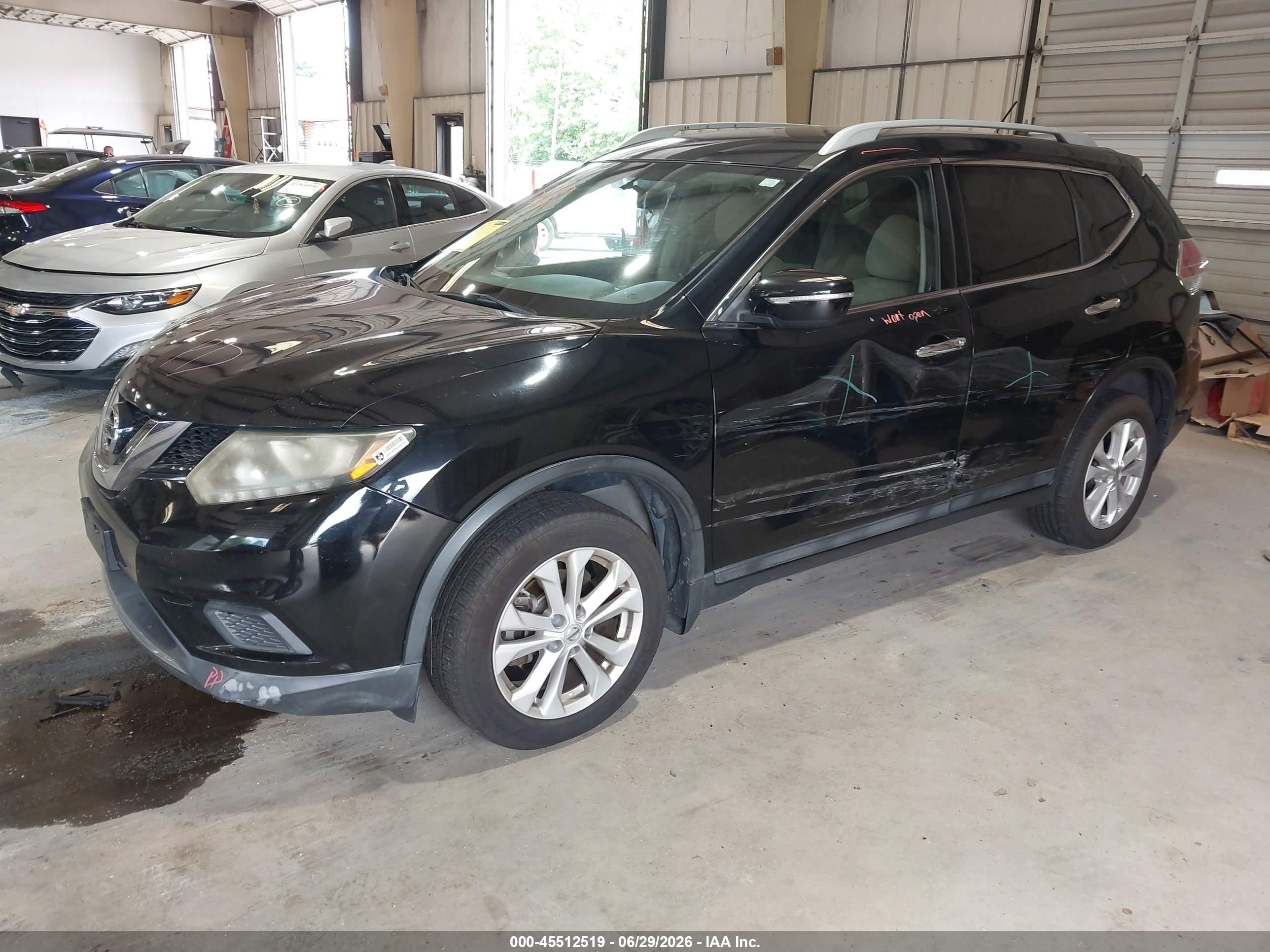 2014 Nissan Rogue Sv Black vin: 5N1AT2MT8EC869703