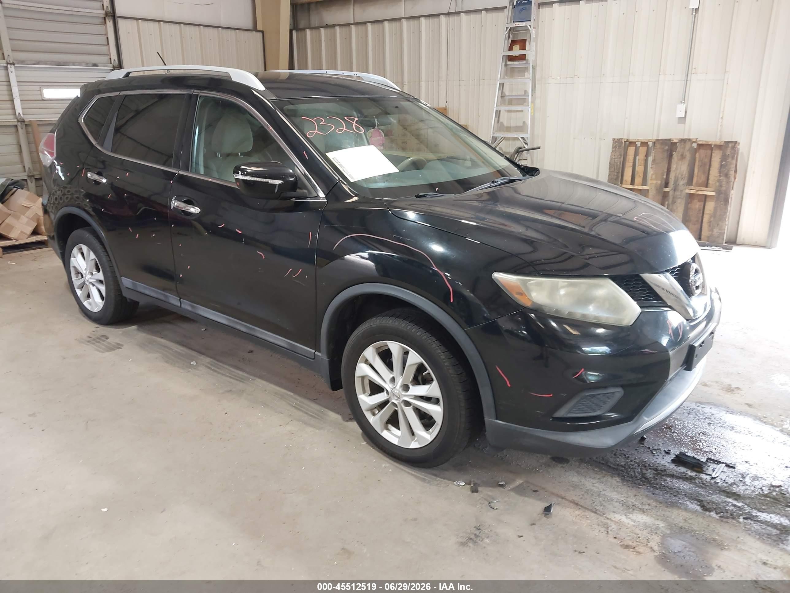 2014 Nissan Rogue Sv Черный vin: 5N1AT2MT8EC869703