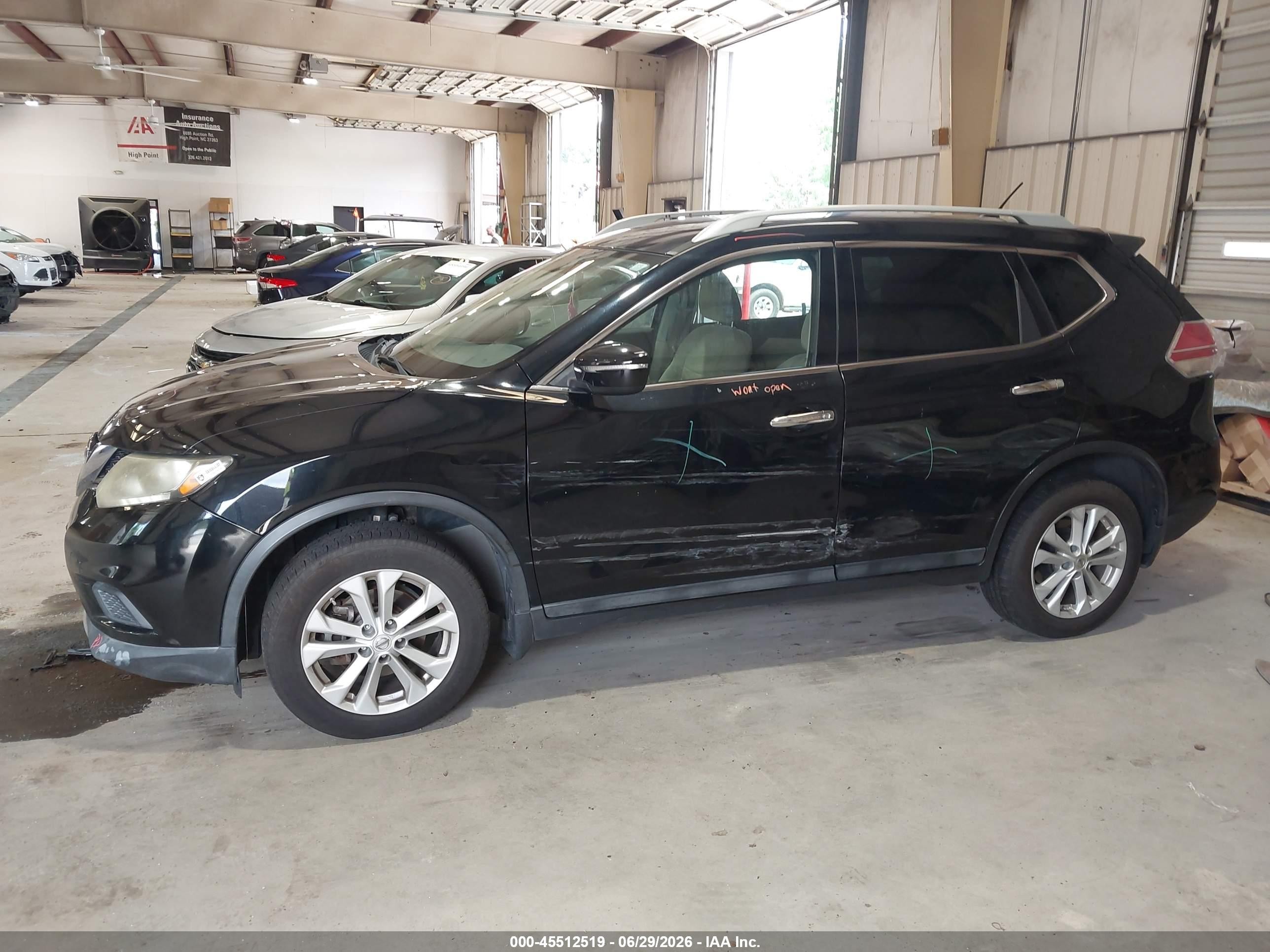 2014 Nissan Rogue Sv Black vin: 5N1AT2MT8EC869703