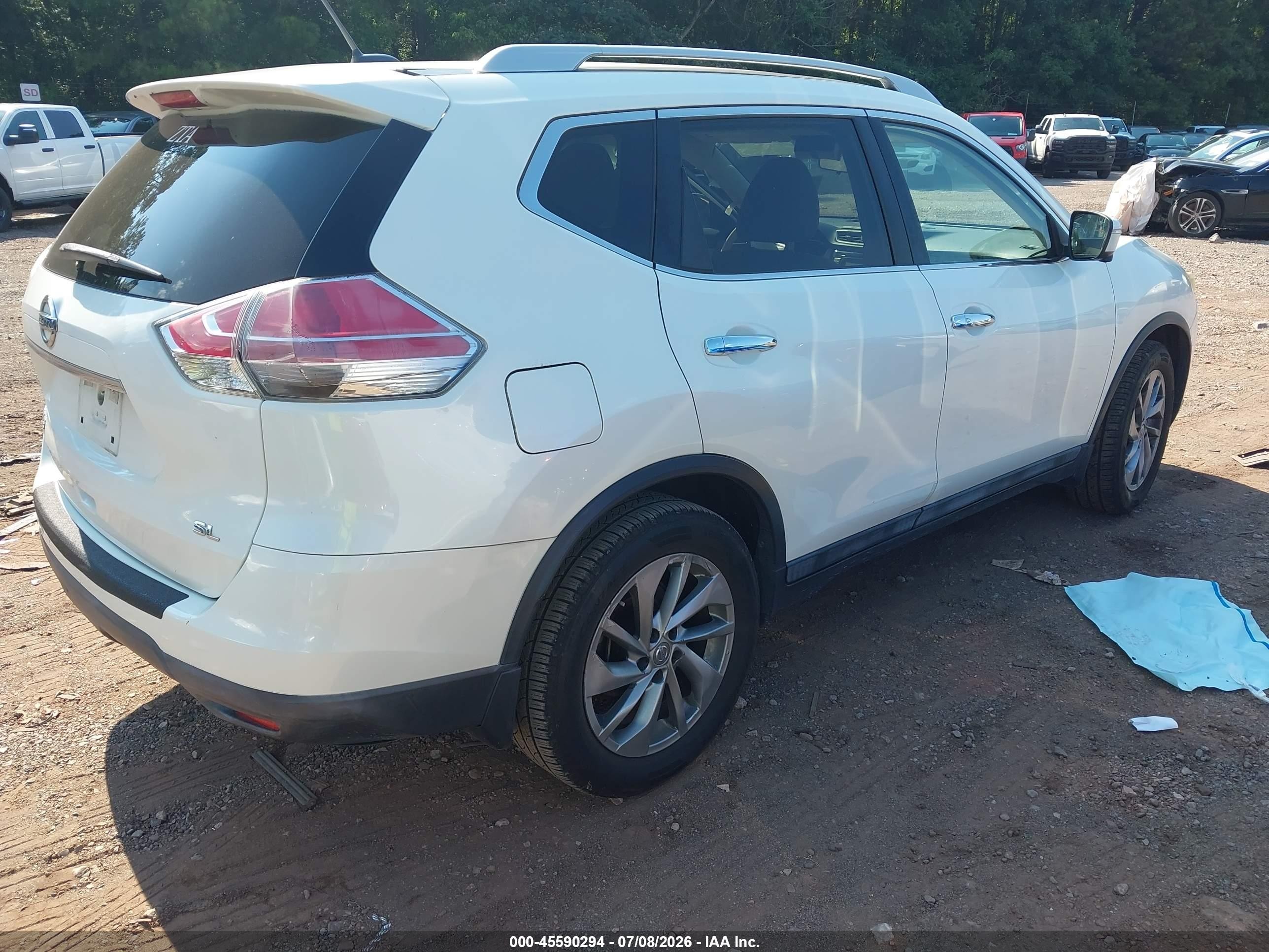 2015 Nissan Rogue Sl White vin: 5N1AT2MT8FC759963