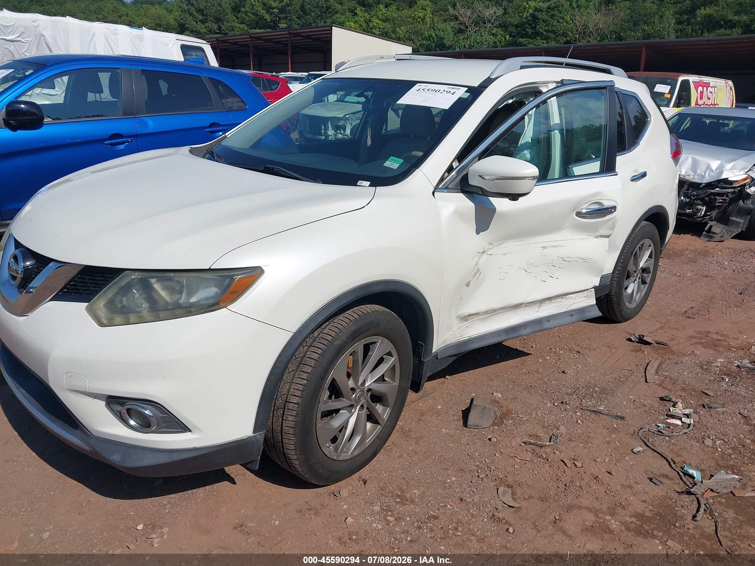2015 Nissan Rogue Sl White vin: 5N1AT2MT8FC759963