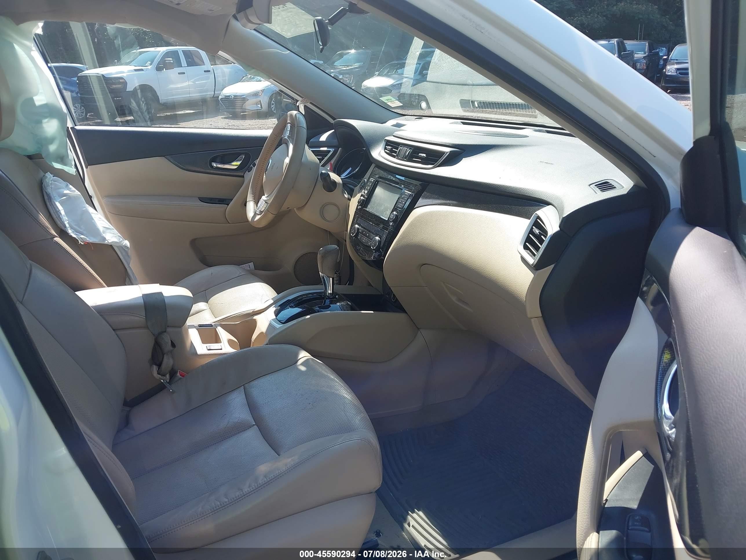 2015 Nissan Rogue Sl White vin: 5N1AT2MT8FC759963