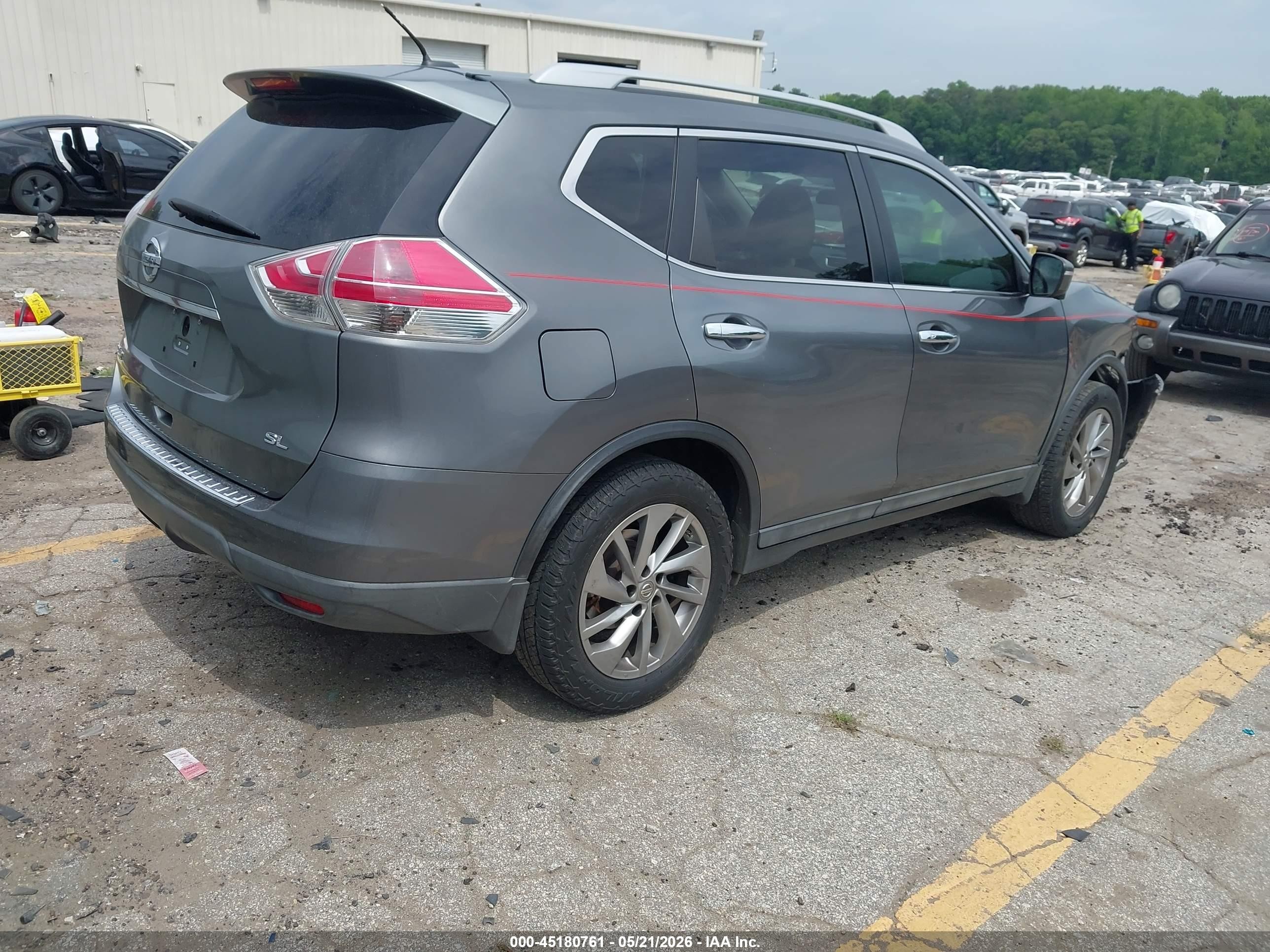 2015 Nissan Rogue Sl Серый vin: 5N1AT2MT8FC787519