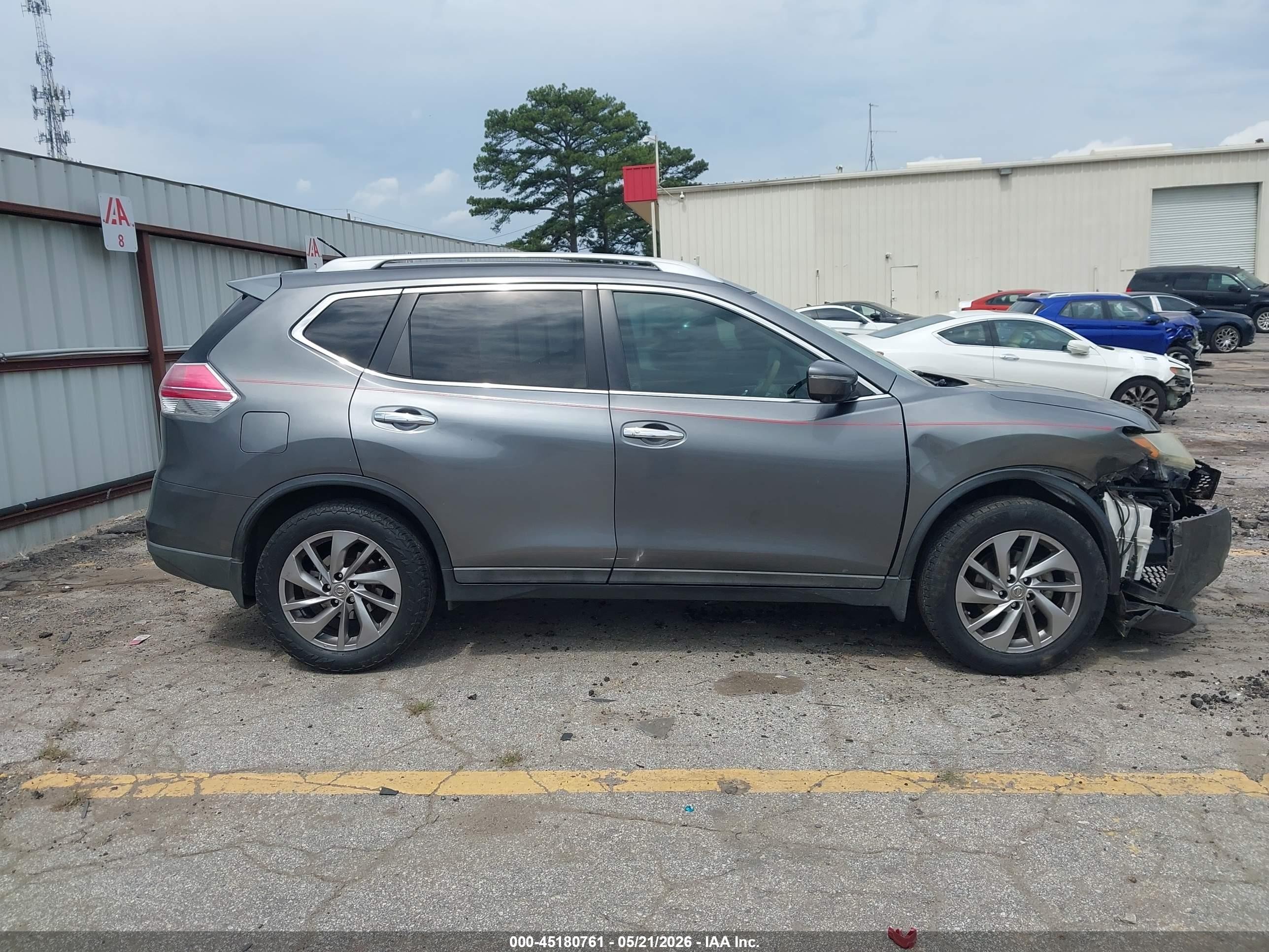 2015 Nissan Rogue Sl Серый vin: 5N1AT2MT8FC787519