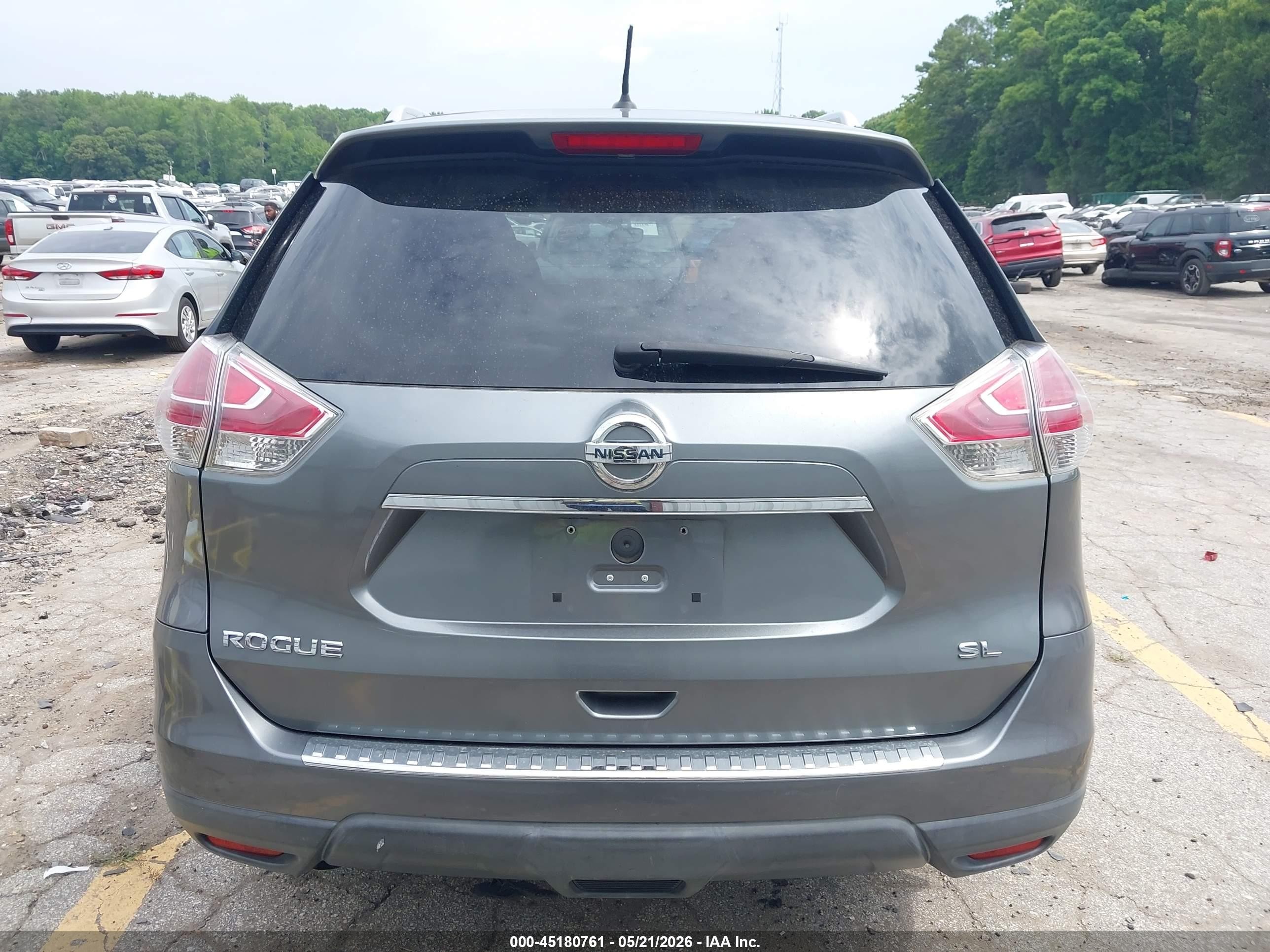2015 Nissan Rogue Sl Серый vin: 5N1AT2MT8FC787519