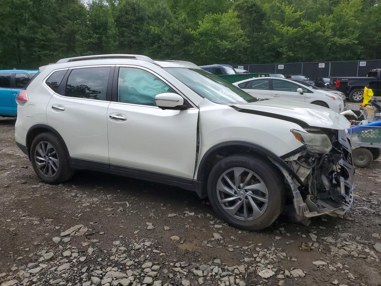 2015 Nissan Rogue Sl Белый vin: 5N1AT2MT8FC808370