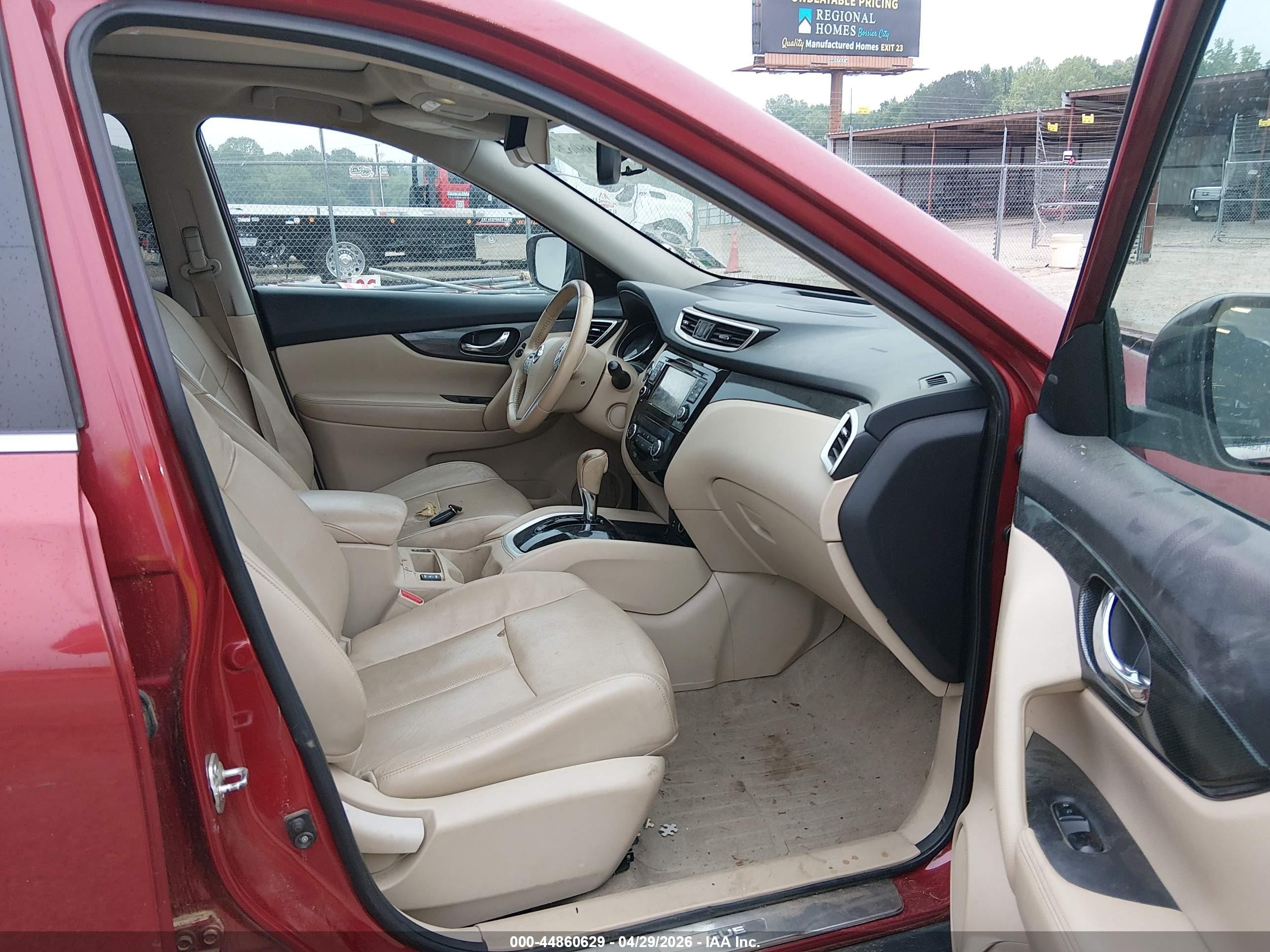 2015 Nissan Rogue Sl Red vin: 5N1AT2MT8FC812306