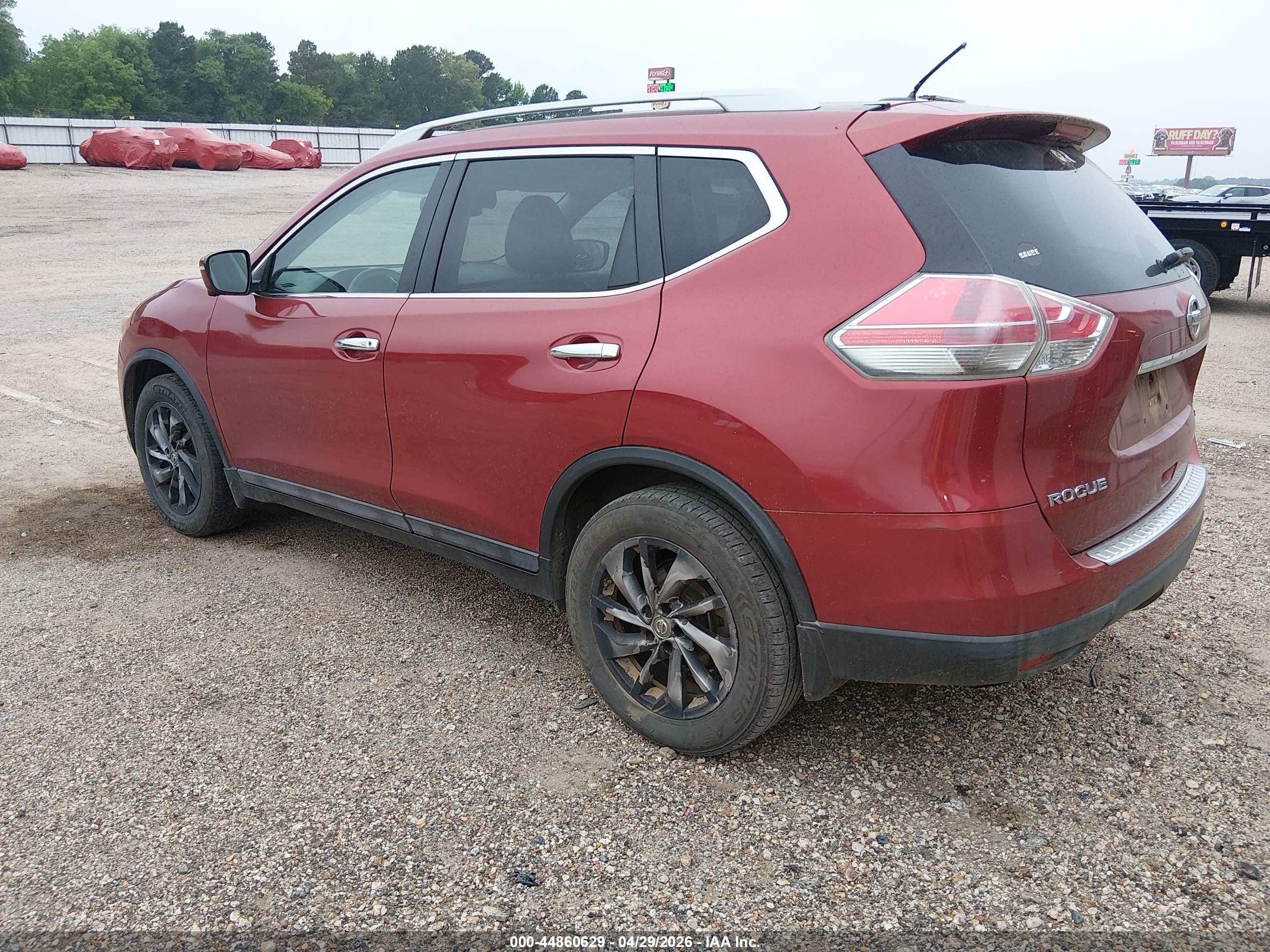 2015 Nissan Rogue Sl Red vin: 5N1AT2MT8FC812306