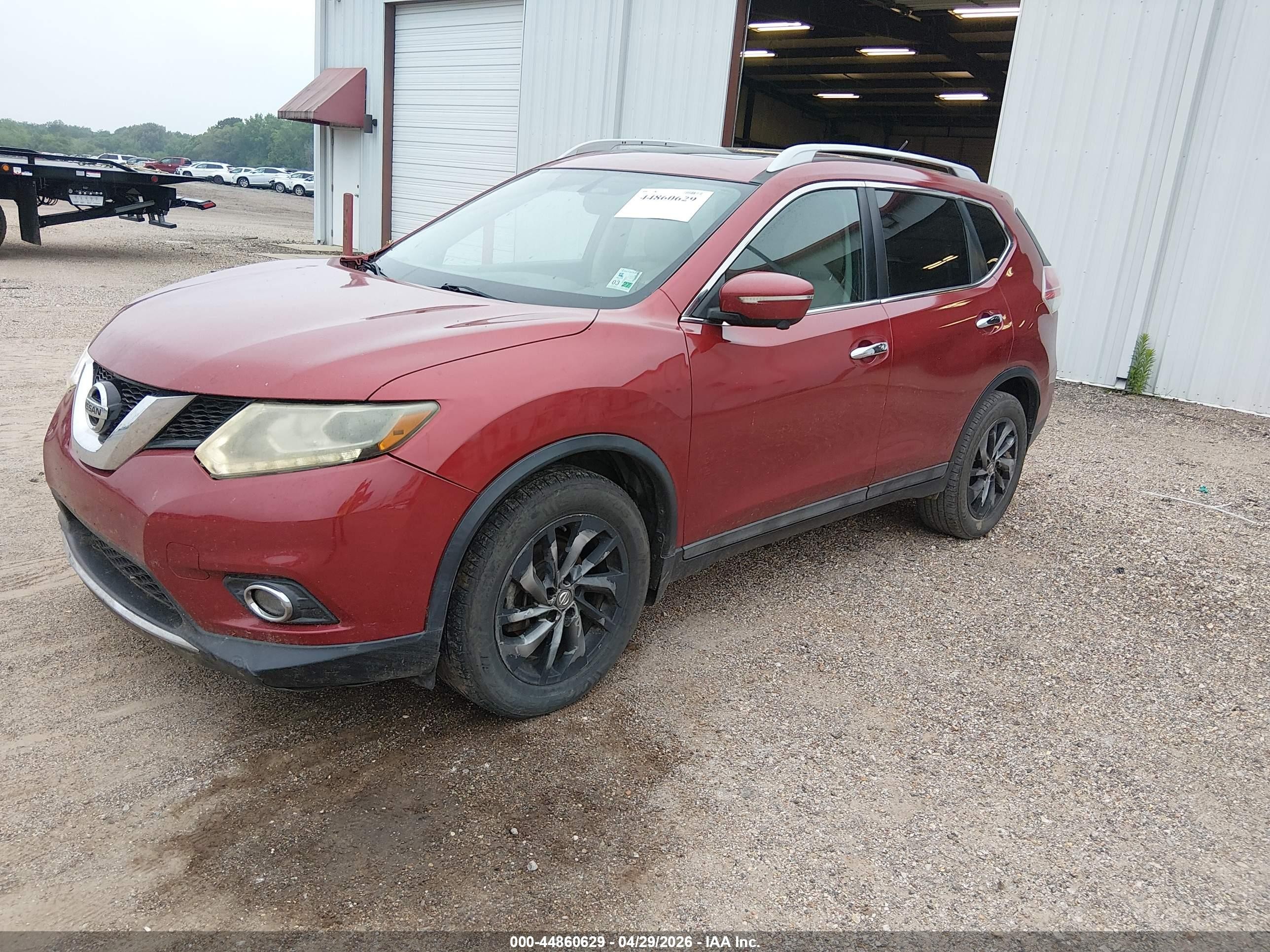 2015 Nissan Rogue Sl Red vin: 5N1AT2MT8FC812306