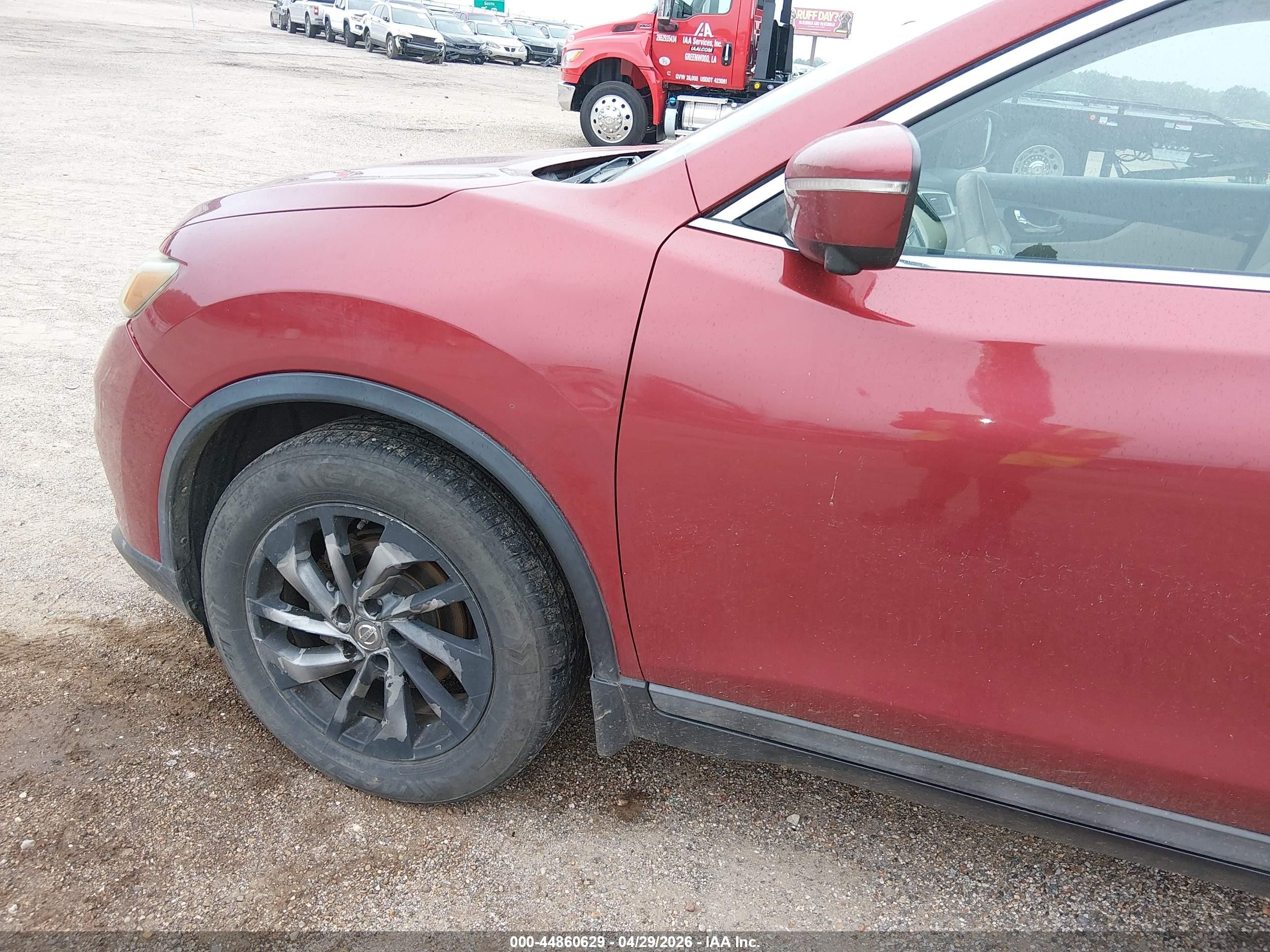 2015 Nissan Rogue Sl Red vin: 5N1AT2MT8FC812306