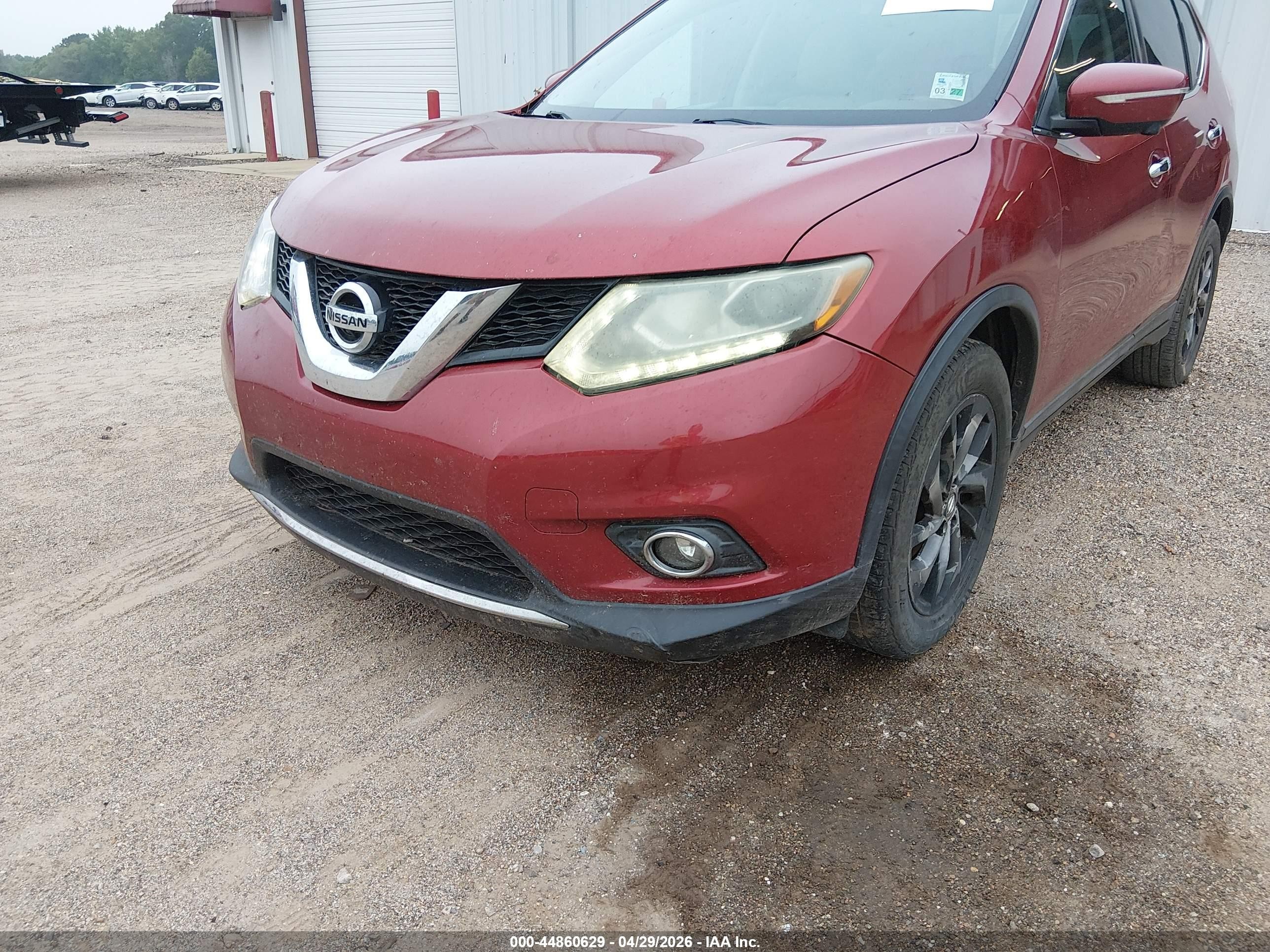 2015 Nissan Rogue Sl Red vin: 5N1AT2MT8FC812306