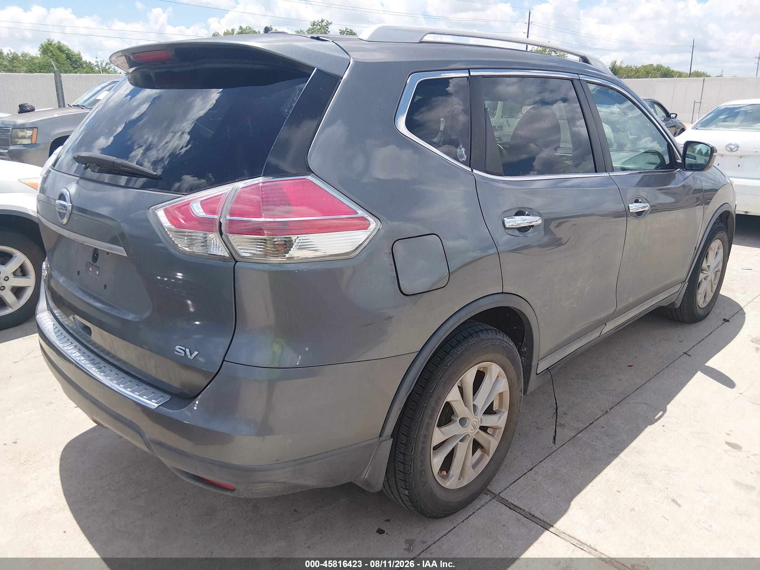 2015 Nissan Rogue Sv Gray vin: 5N1AT2MT8FC824505