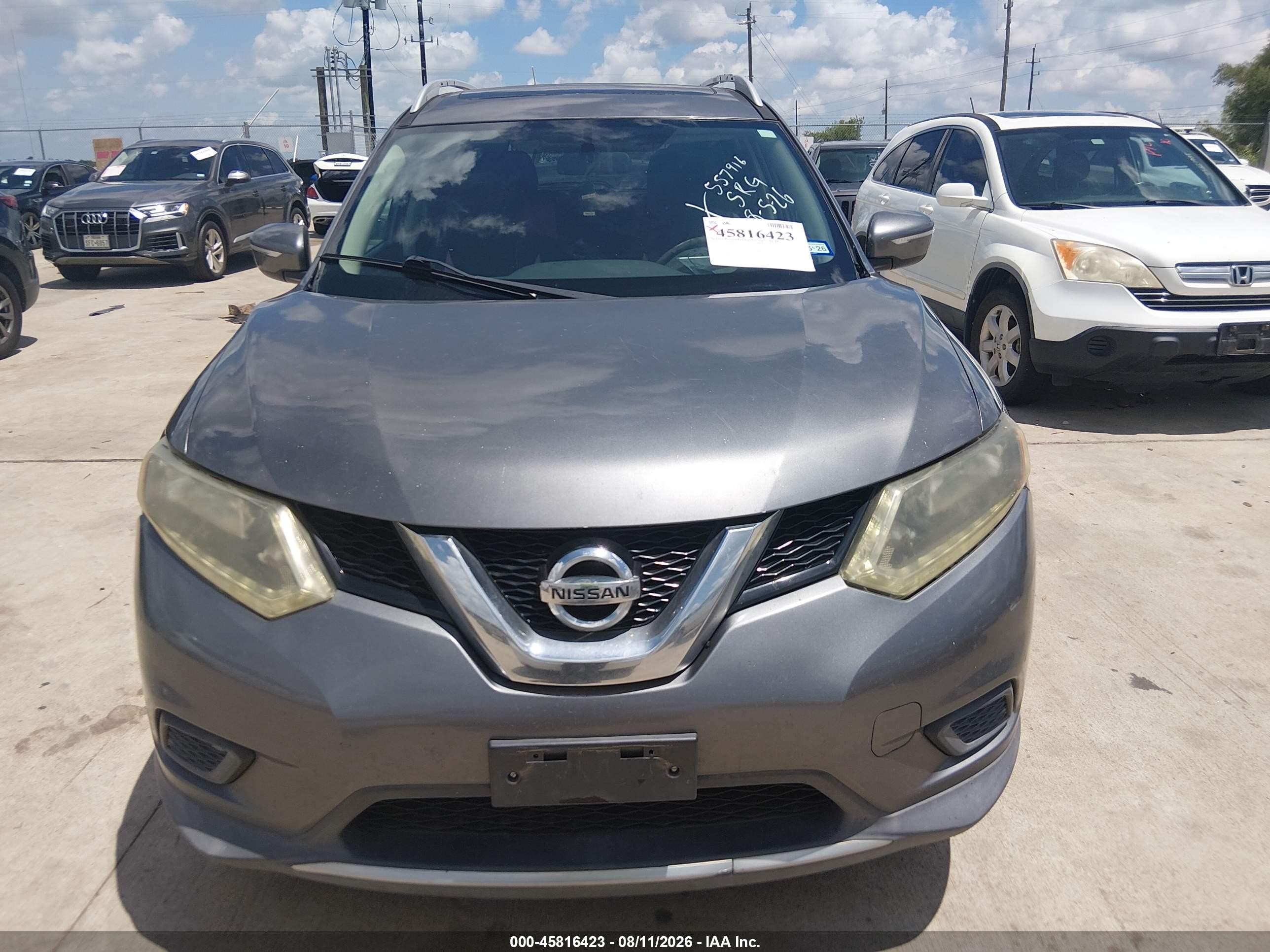 2015 Nissan Rogue Sv Gray vin: 5N1AT2MT8FC824505