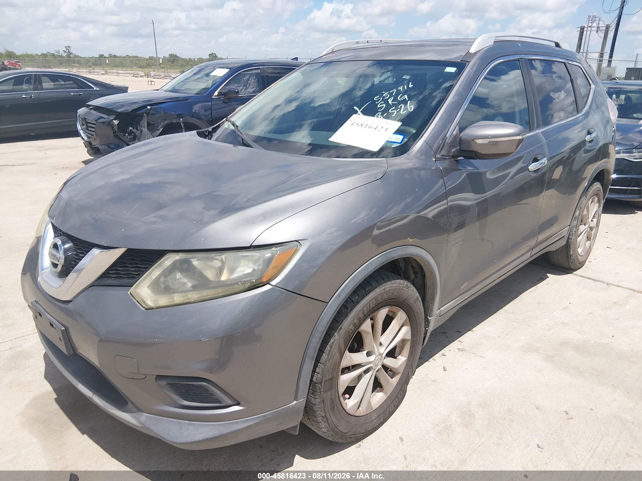 2015 Nissan Rogue Sv Gray vin: 5N1AT2MT8FC824505