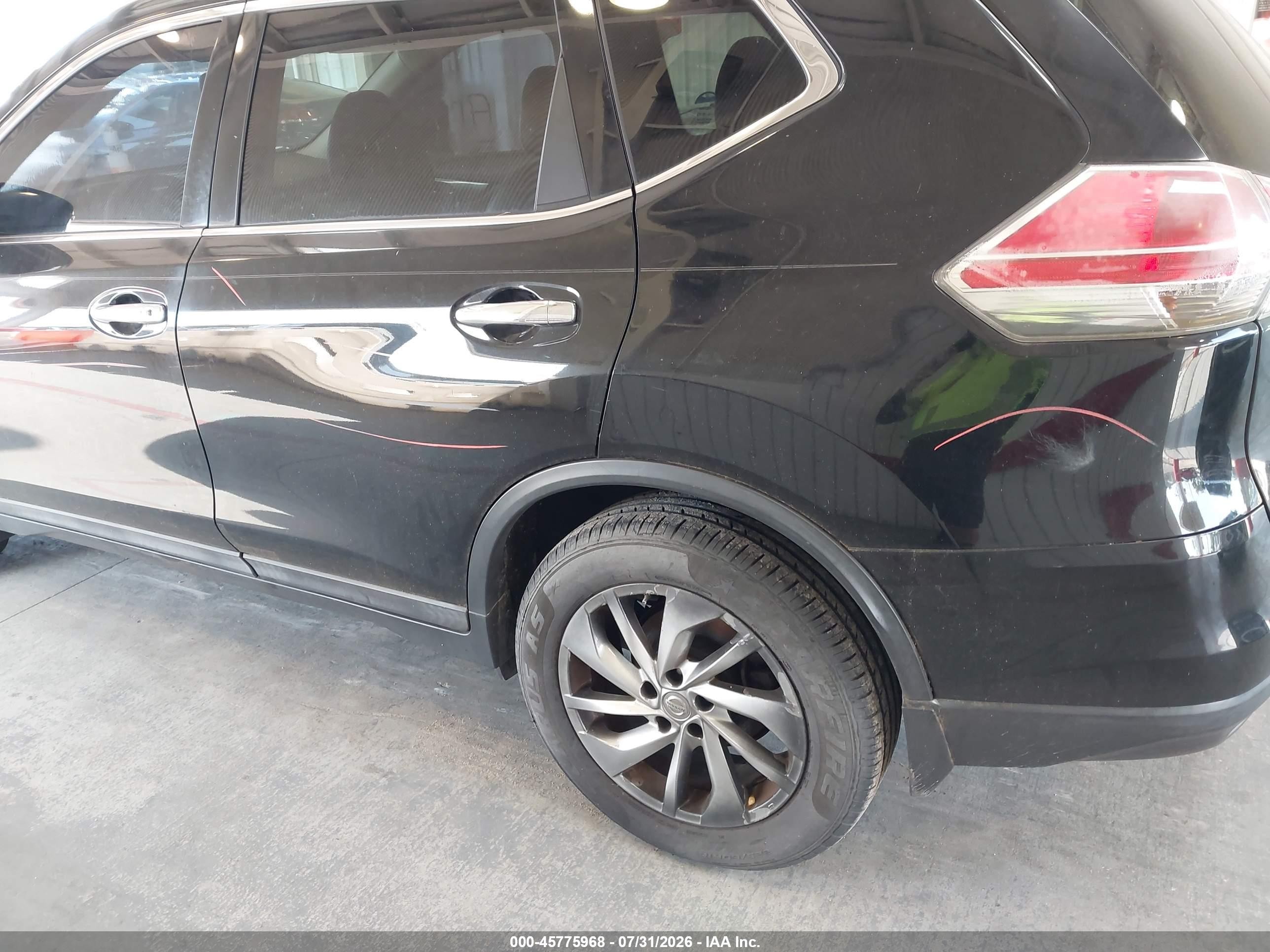2015 Nissan Rogue Sl Black vin: 5N1AT2MT8FC847671