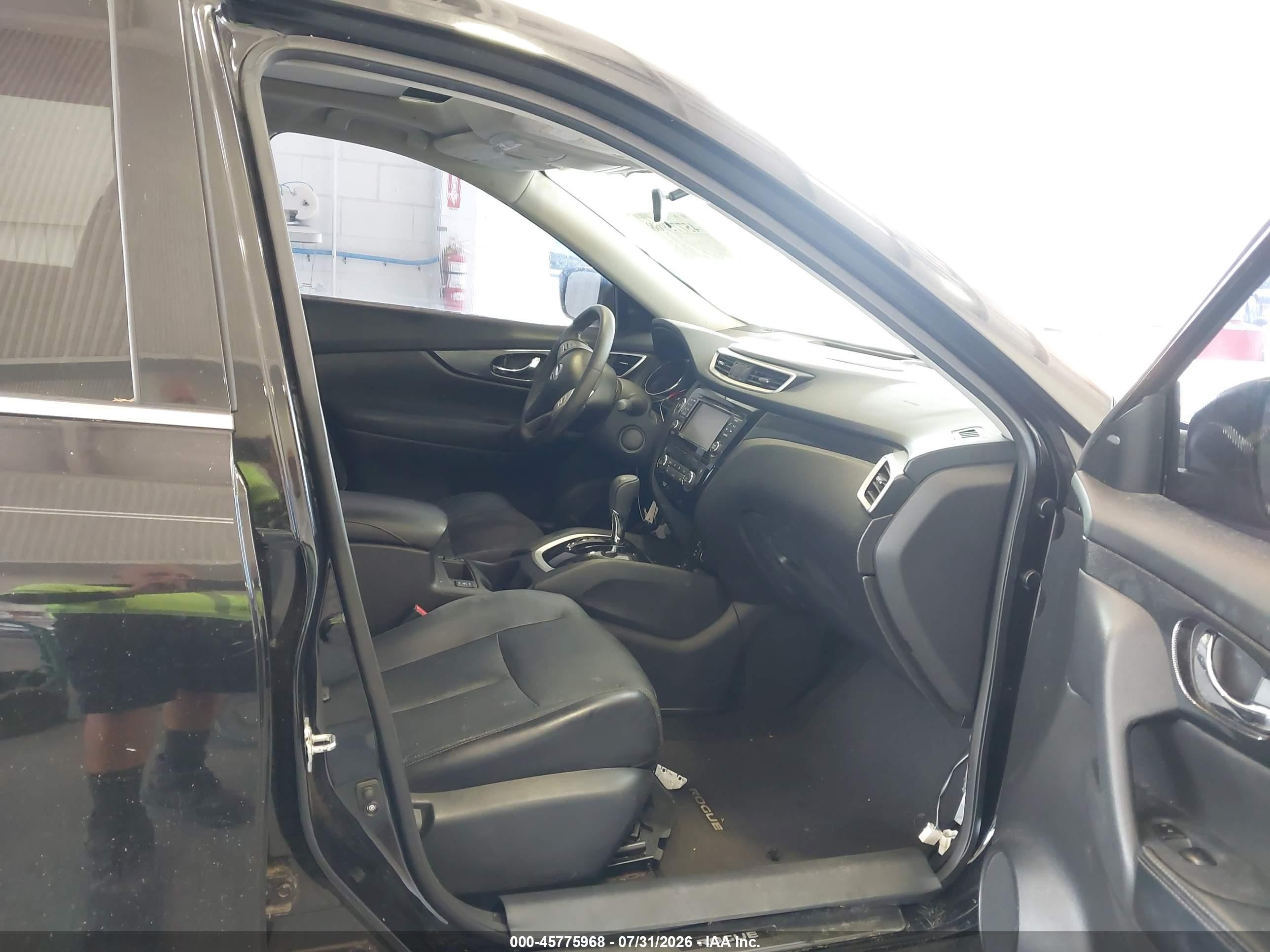 2015 Nissan Rogue Sl Black vin: 5N1AT2MT8FC847671