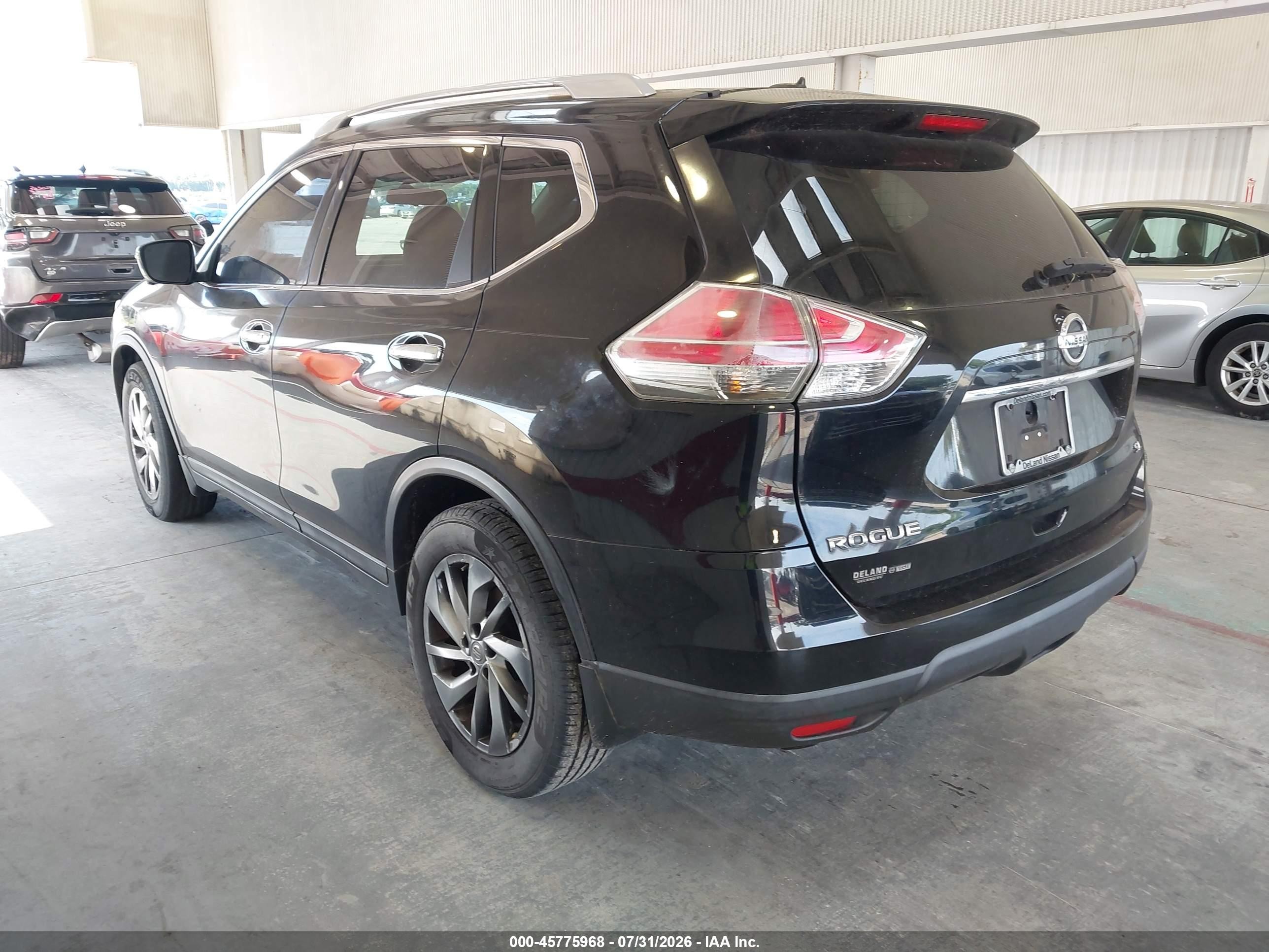 2015 Nissan Rogue Sl Black vin: 5N1AT2MT8FC847671