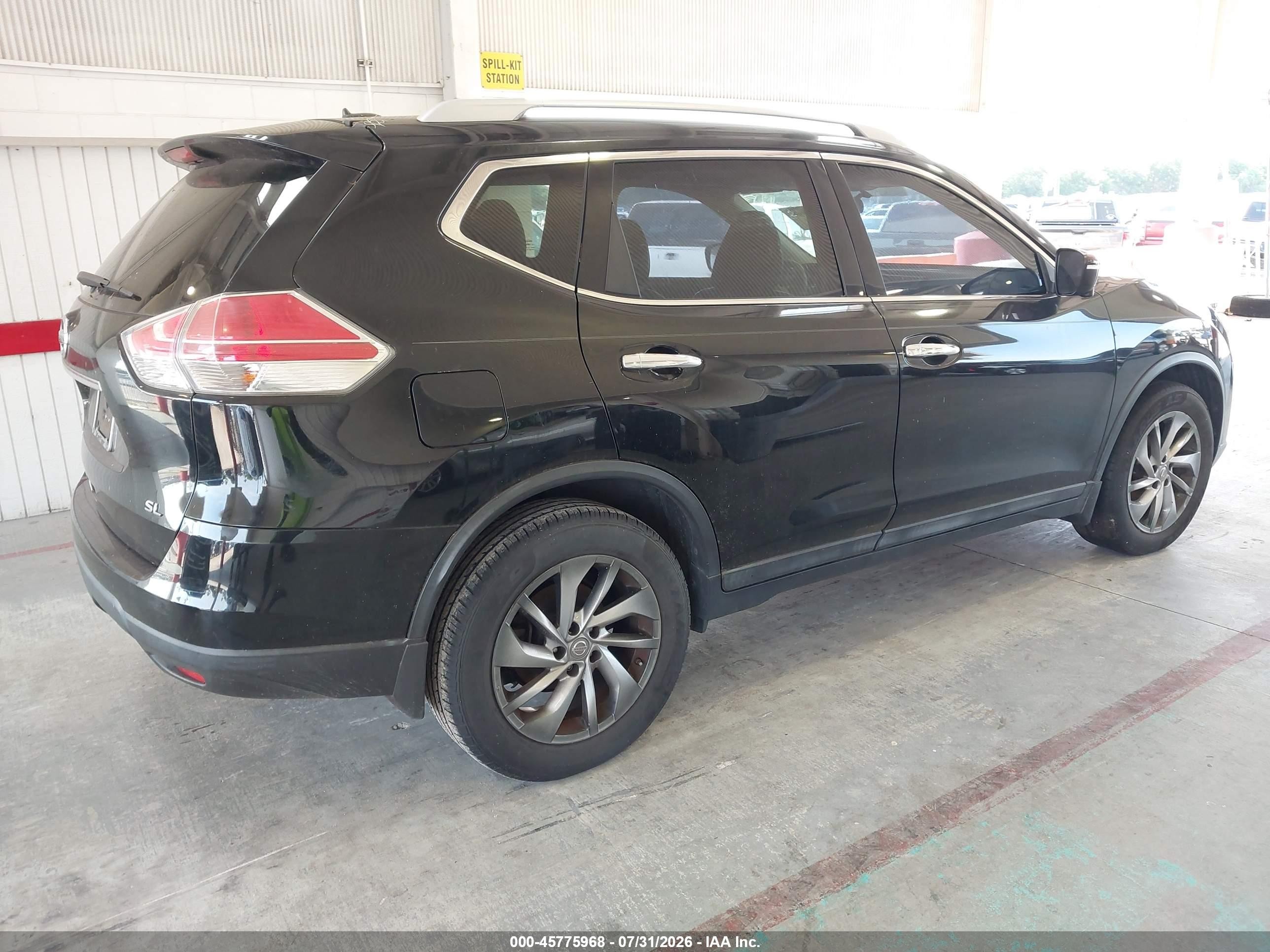 2015 Nissan Rogue Sl Black vin: 5N1AT2MT8FC847671
