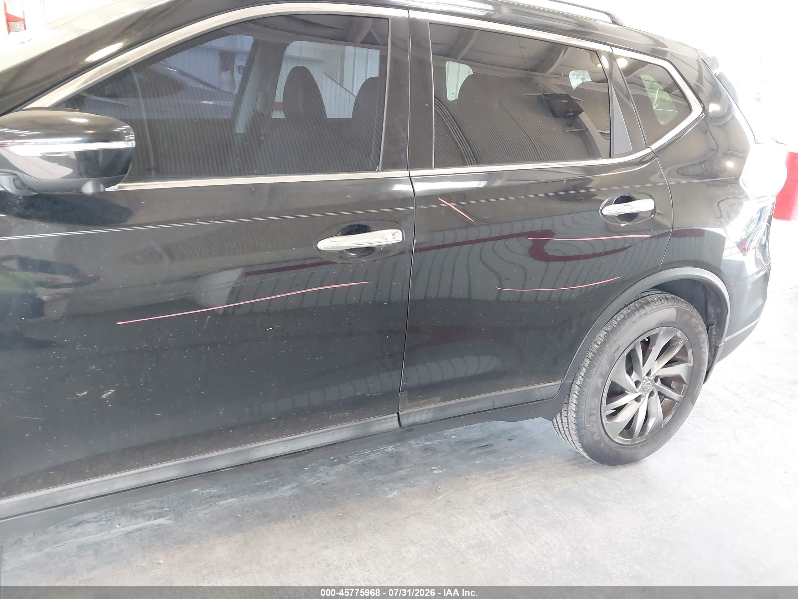 2015 Nissan Rogue Sl Black vin: 5N1AT2MT8FC847671