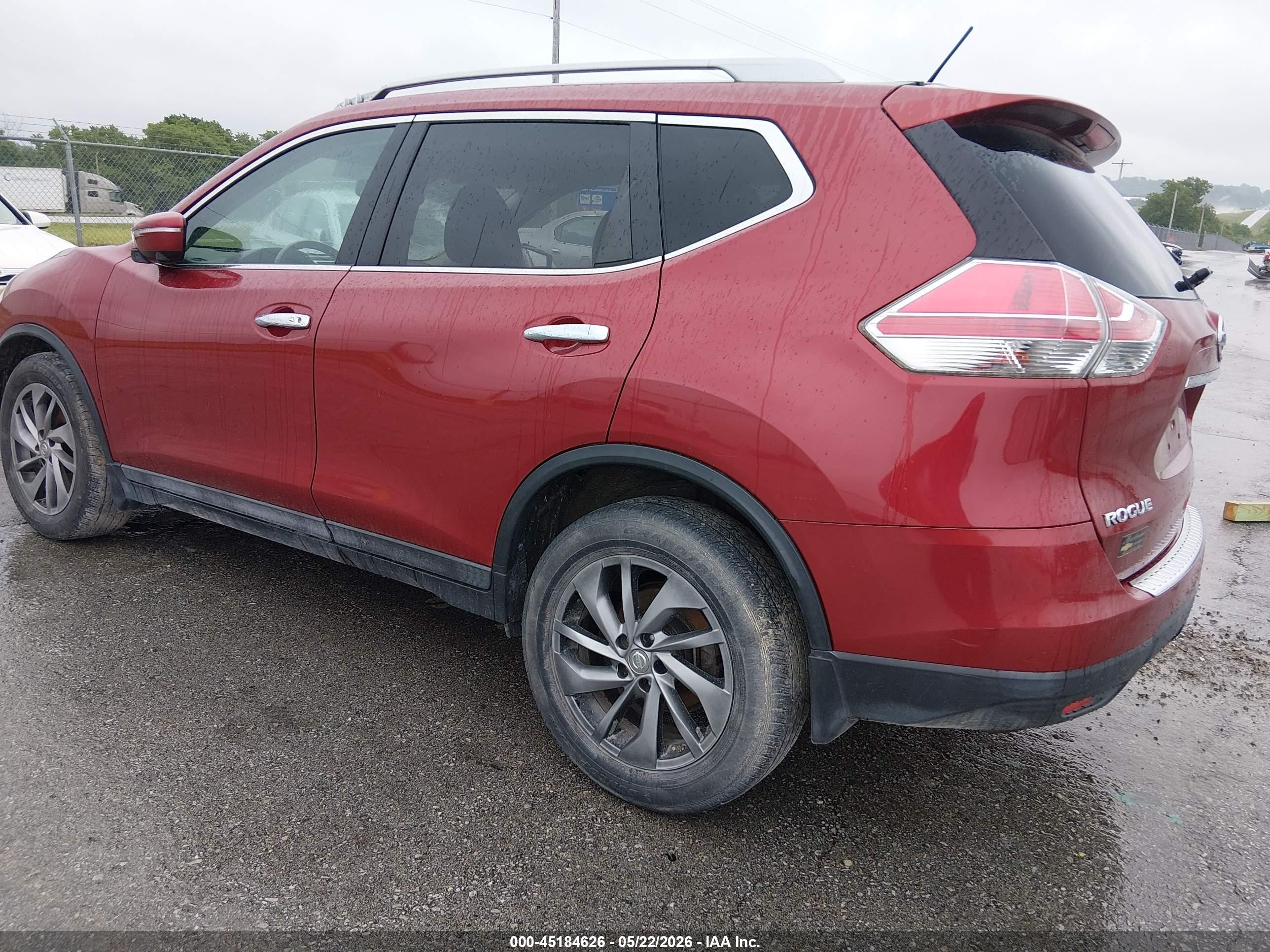 2015 Nissan Rogue Sl Red vin: 5N1AT2MT8FC847993